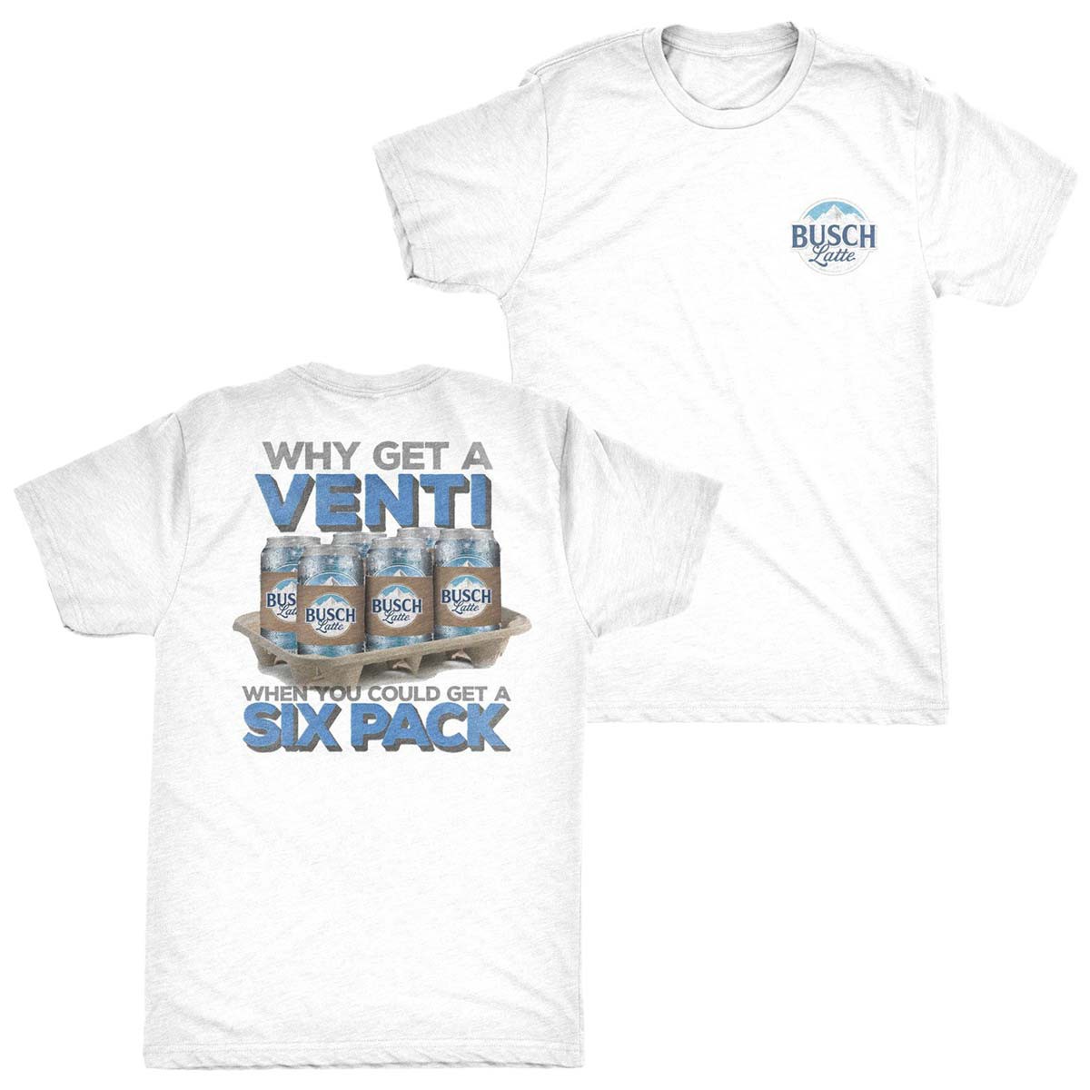 Busch Latte Venti White Six-Pack Tee Shirt