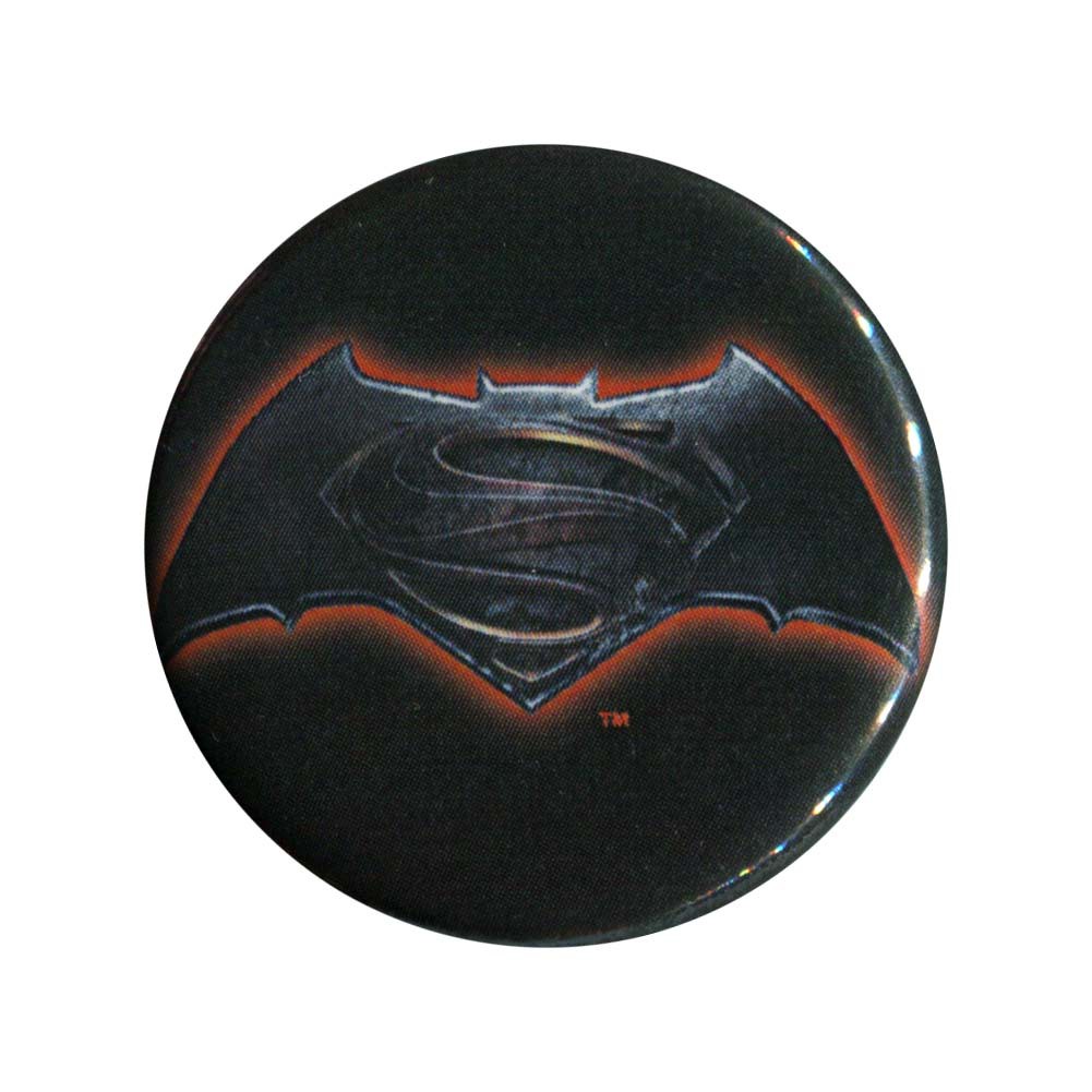 Batman V Superman Dawn Of Justice Logo Button, Black
