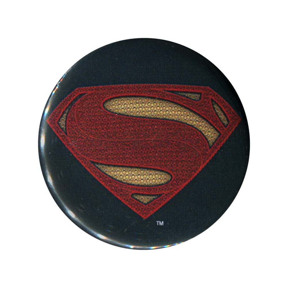 Batman V Superman Superman Logo Button, Black