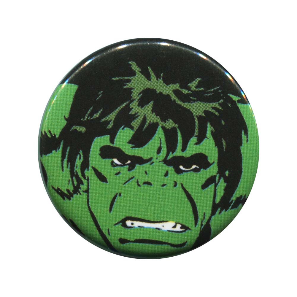 Hulk Face Button, Green