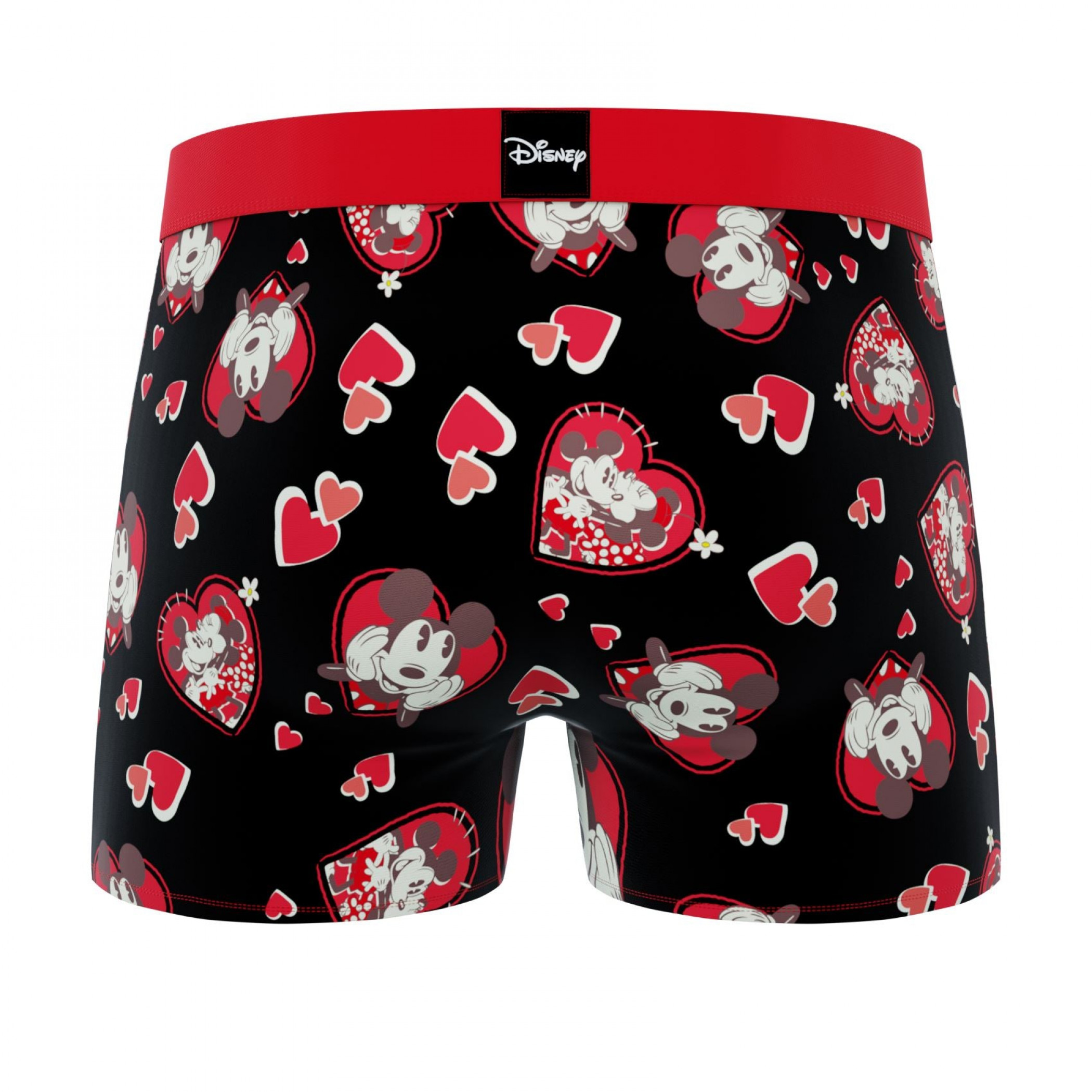 Crazy Boxer Disney Mickey Mouse Valentines Day Men's Boxer Briefs Black - Picture 8 of 20