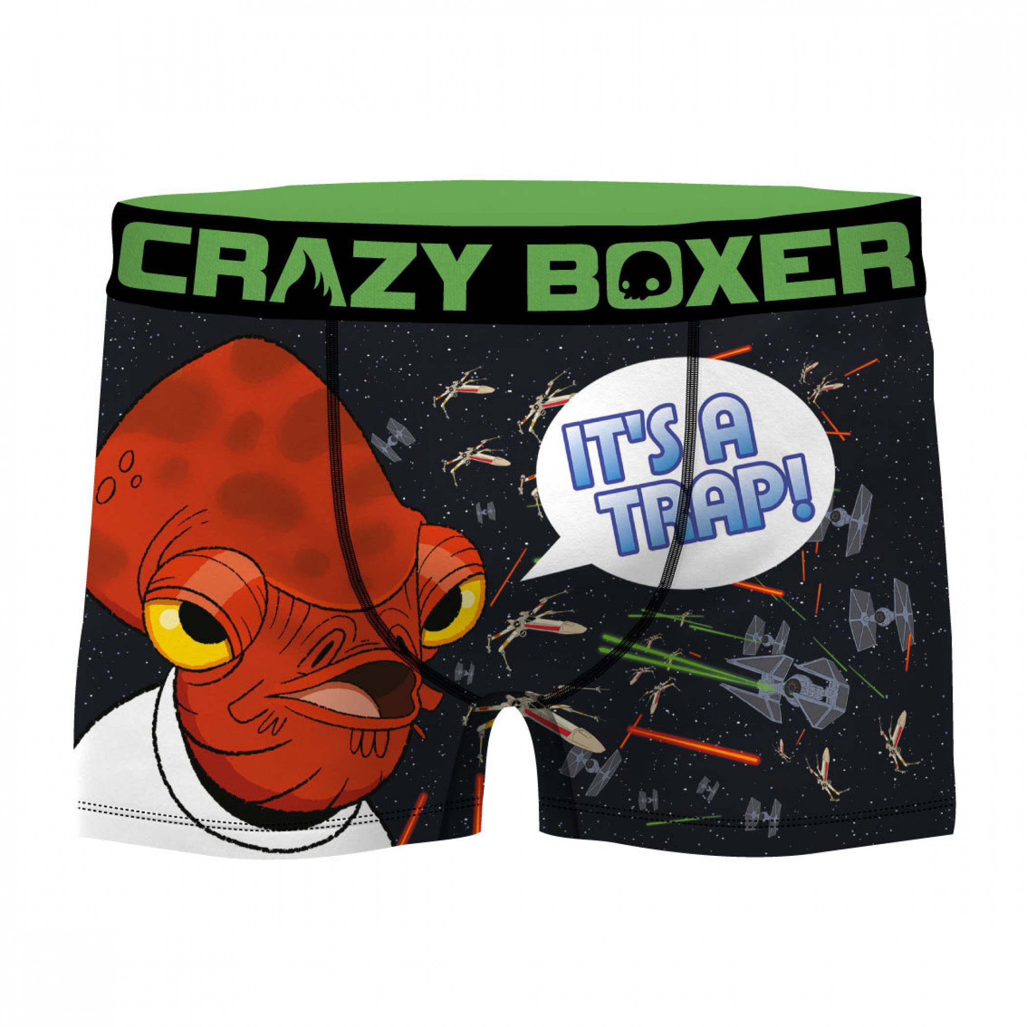 Star Wars Admiral Akbar It's a Trap! Men's Boxer Briefs Shorts, Black