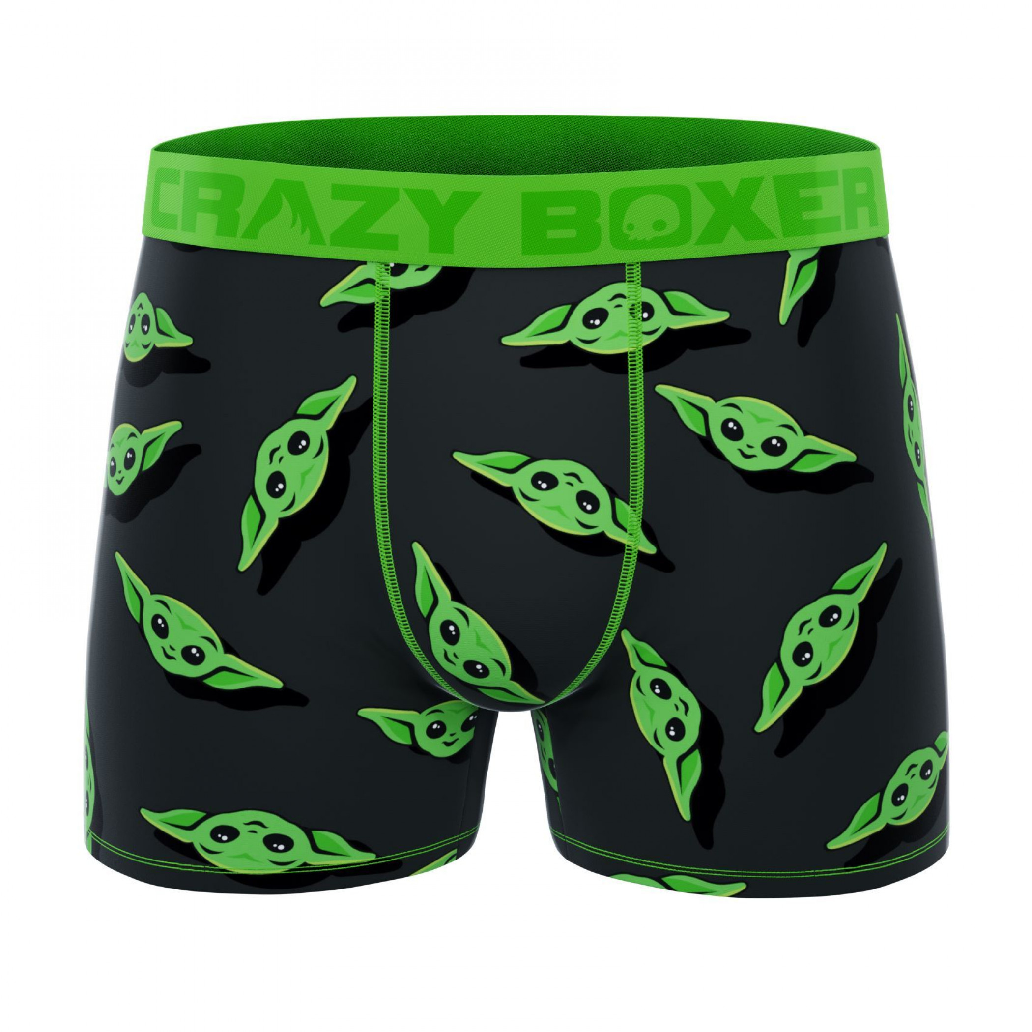 Crazy Boxer Star Wars The Mandalorian The Child Grogu Heads Men's Boxer Briefs, Black