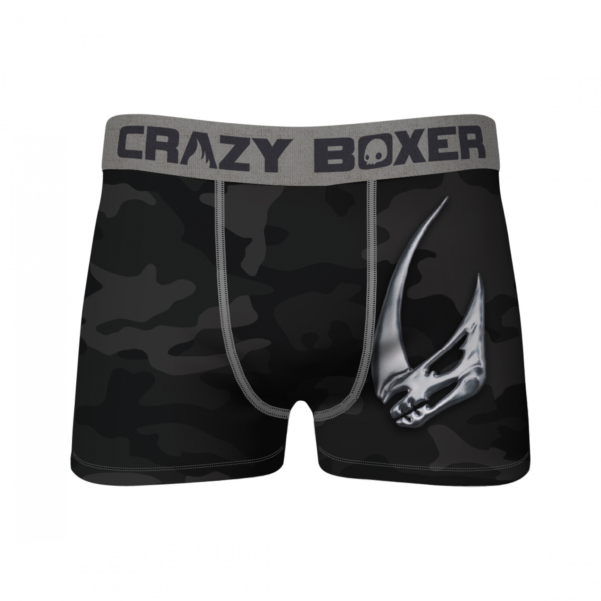 Star Wars The Mandalorian Mudhorn Crest Black Camo Crazy Boxer Briefs, Black