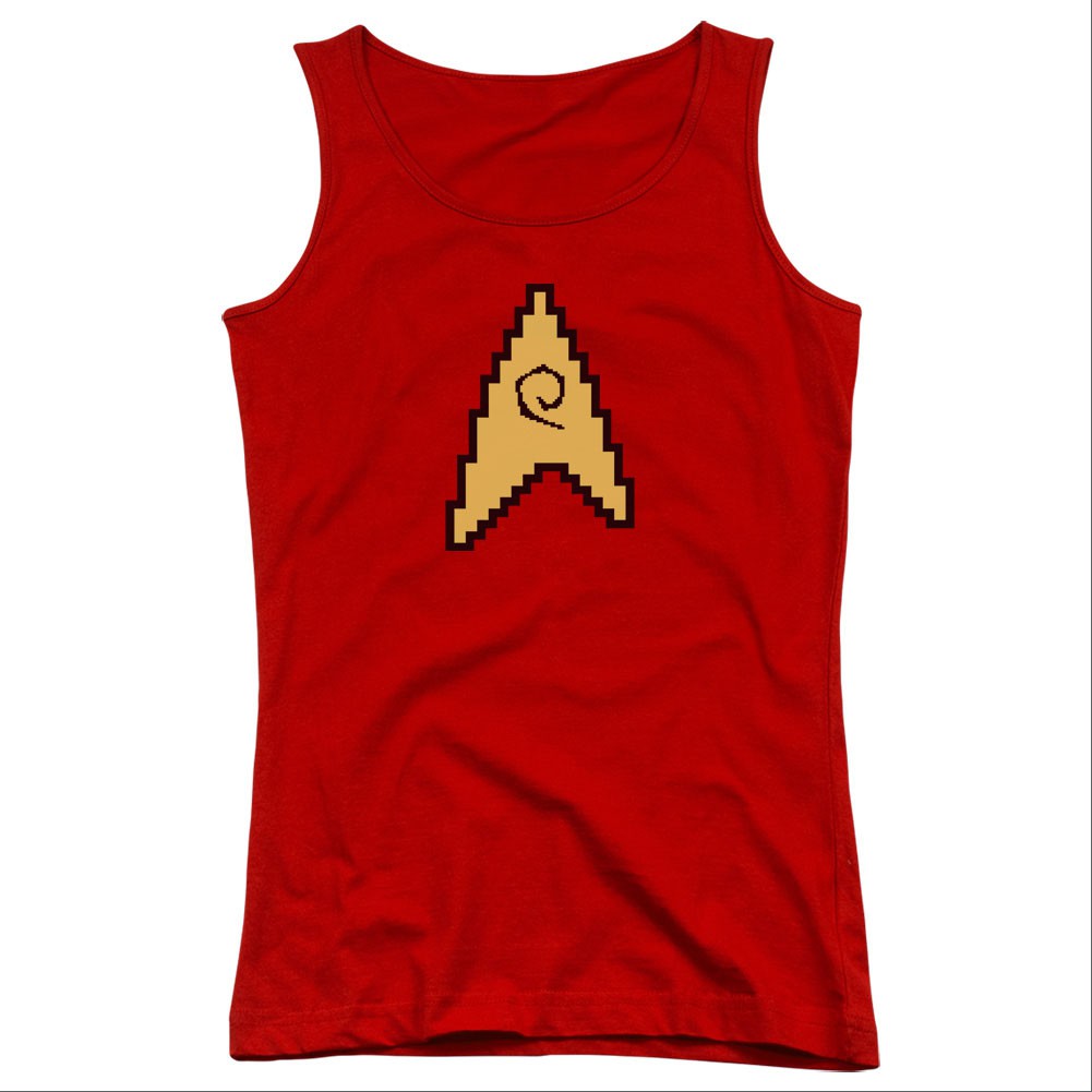 Star Trek 8 Bit Engineering Red Juniors Tank Top