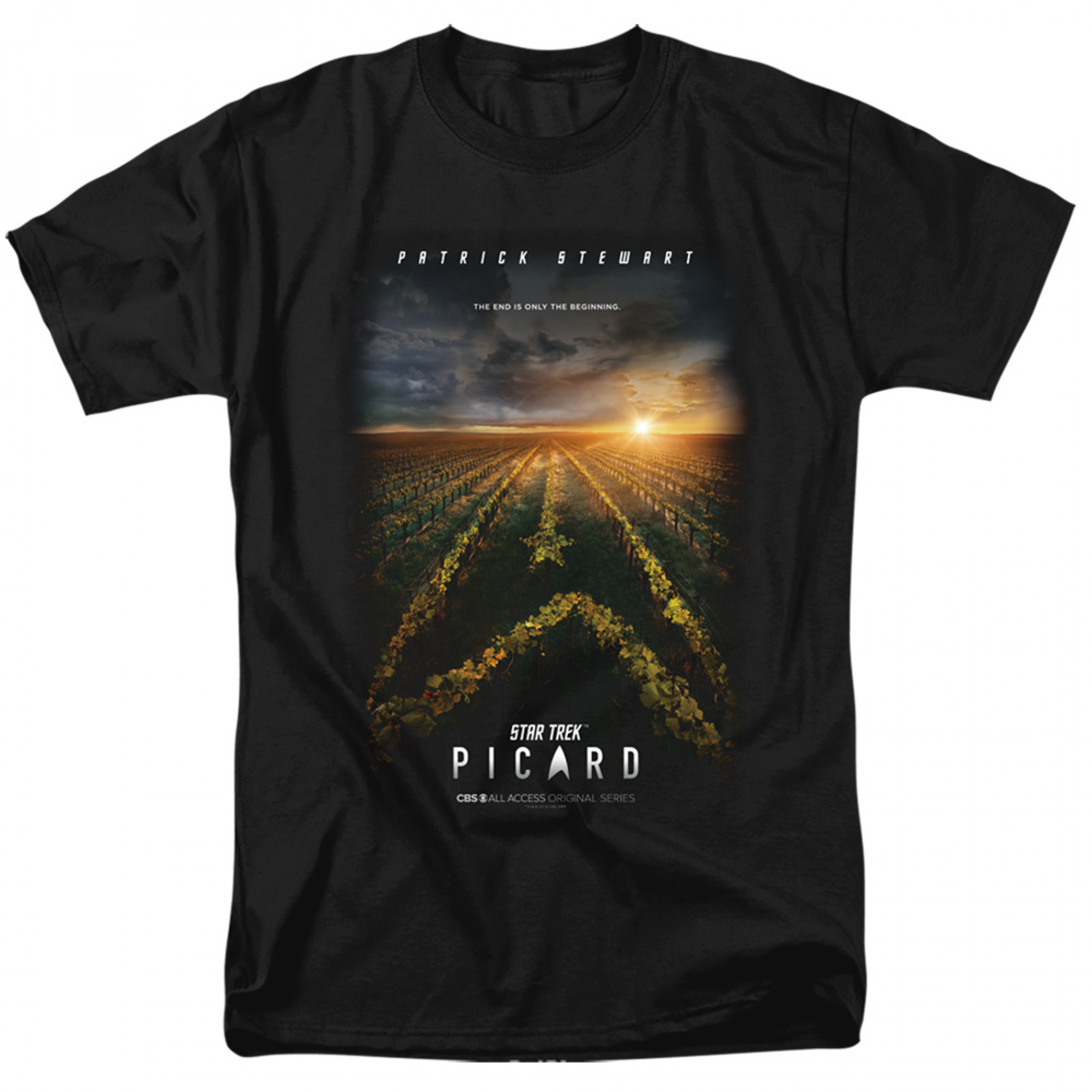 Star Trek Picard Poster T-Shirt, Black
