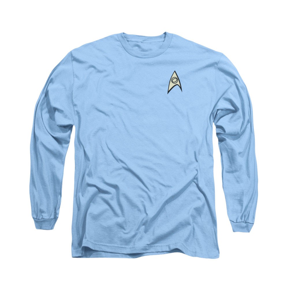 Star Trek Science Uniform Blue Long Sleeve T-Shirt, Blue