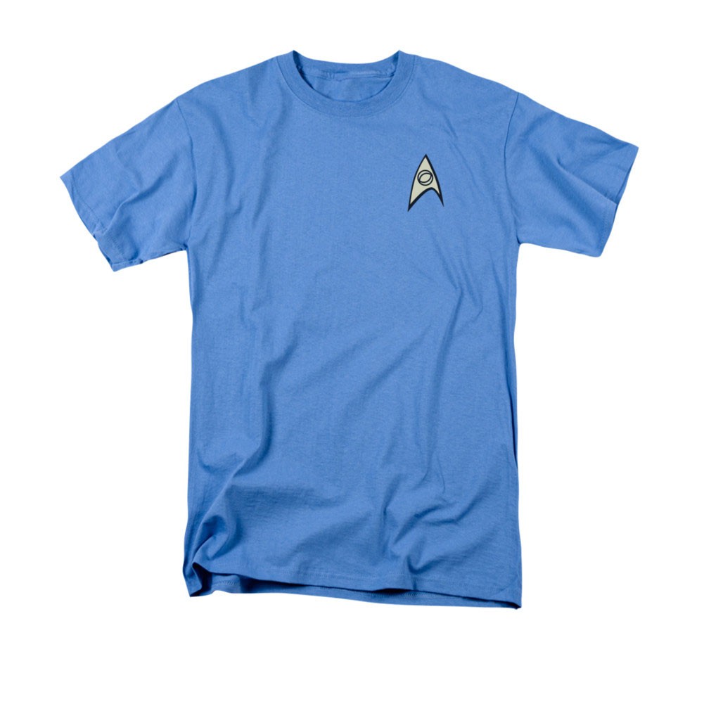 Star Trek TOS Science Uniform Costume Blue T-Shirt, Blue