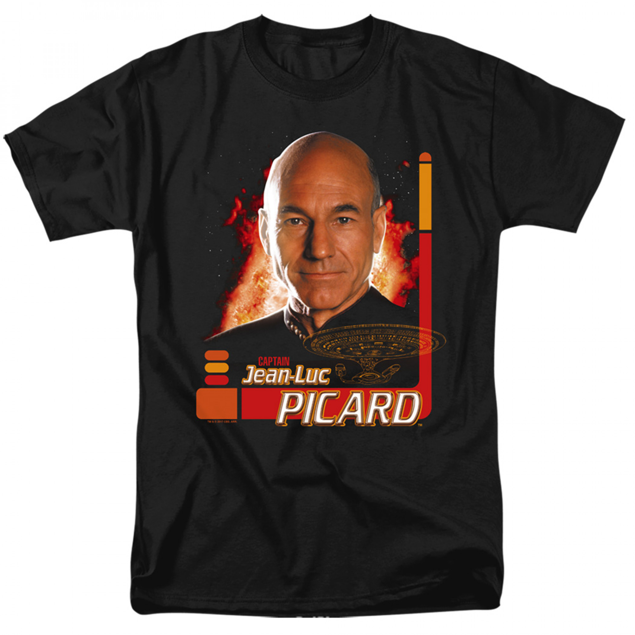Star Trek Fiery Captain Picard T-Shirt, Black