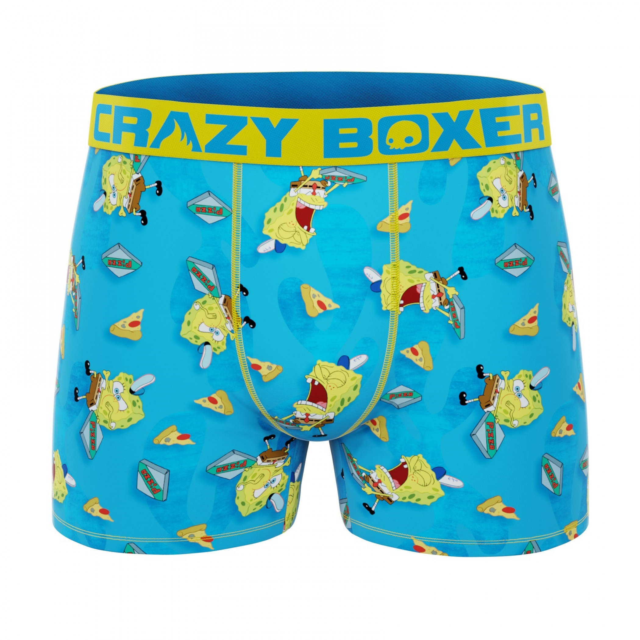 Crazy Boxer SpongeBob SquarePants Boxer Briefs in Pizza Box Yellow