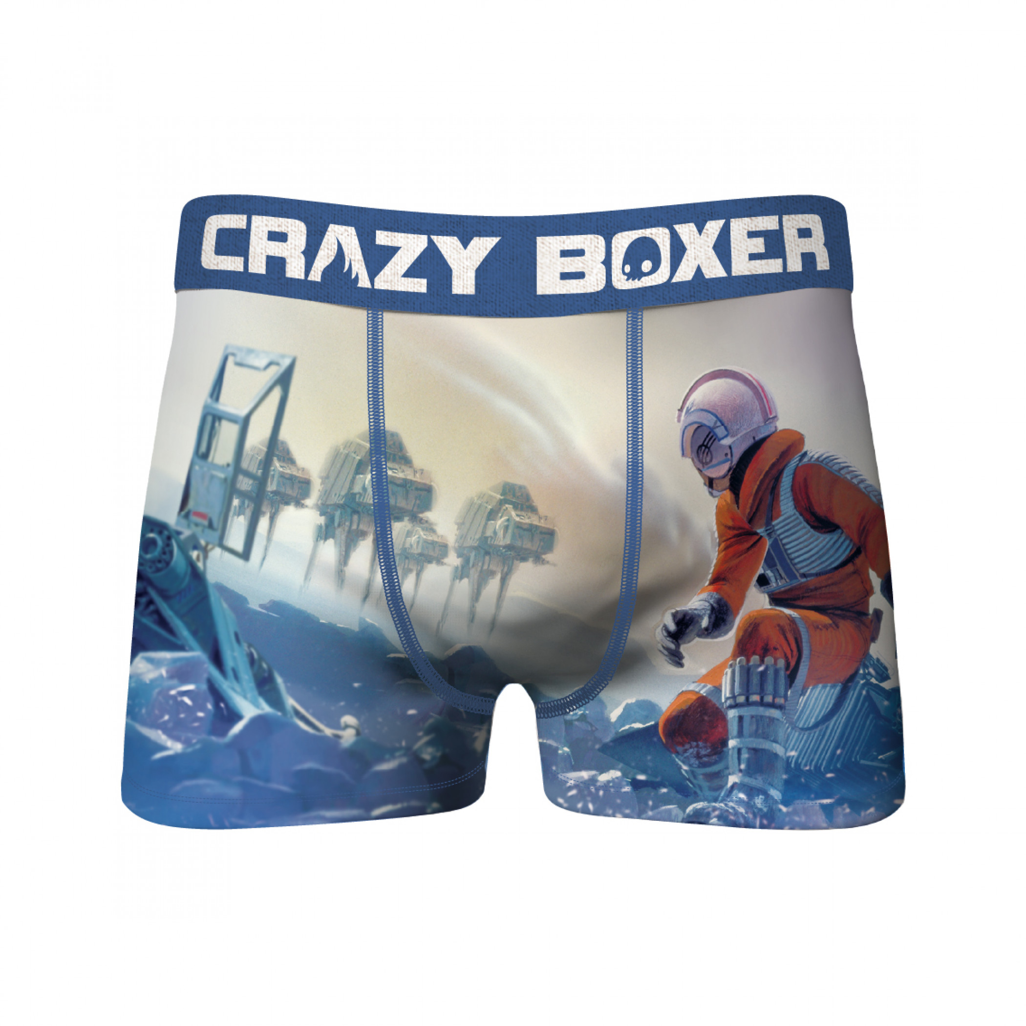 Star Wars Hoth Luke vs AT-AT Battle Scene Men's Crazy Boxer Briefs, Multi-Color