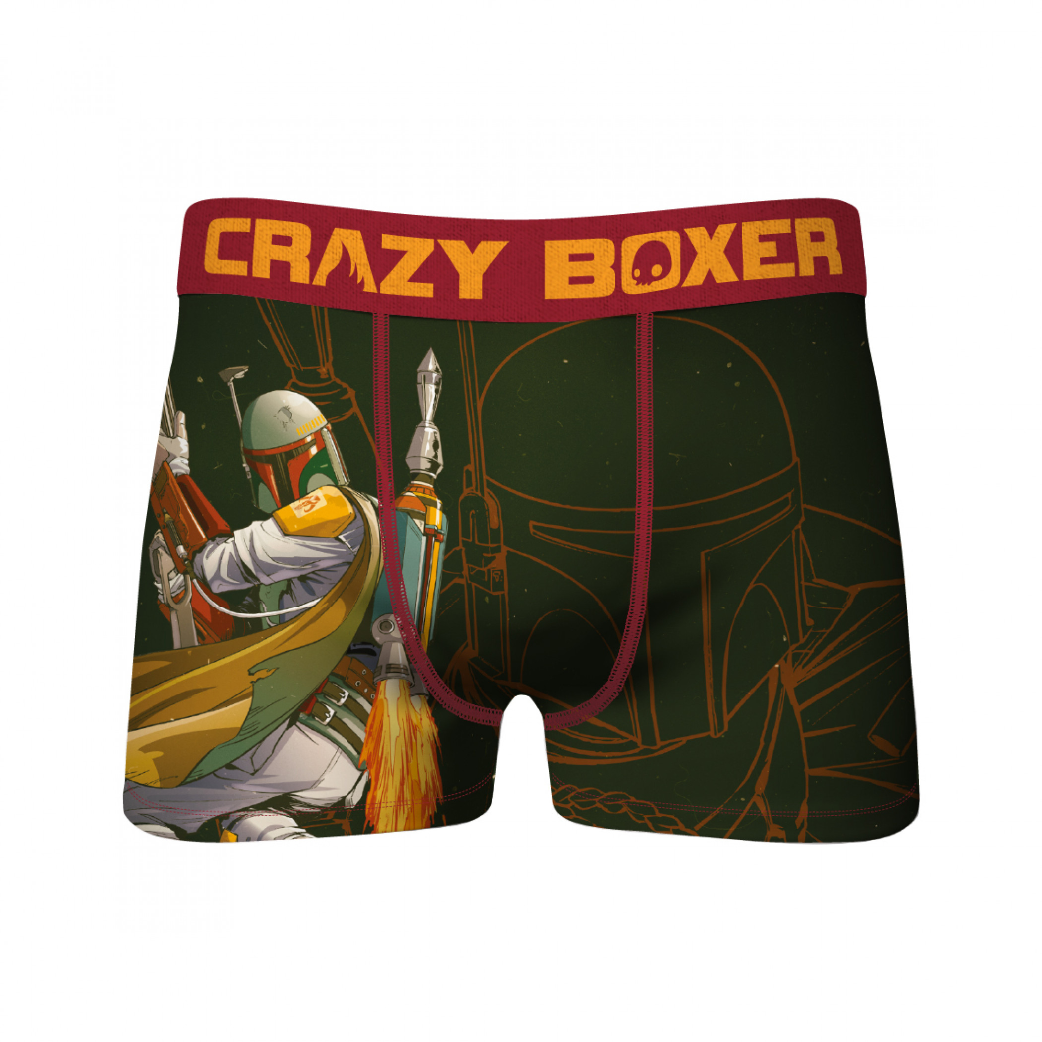 Star Wars Boba Fett Flying Men's Crazy Boxer Briefs, Green