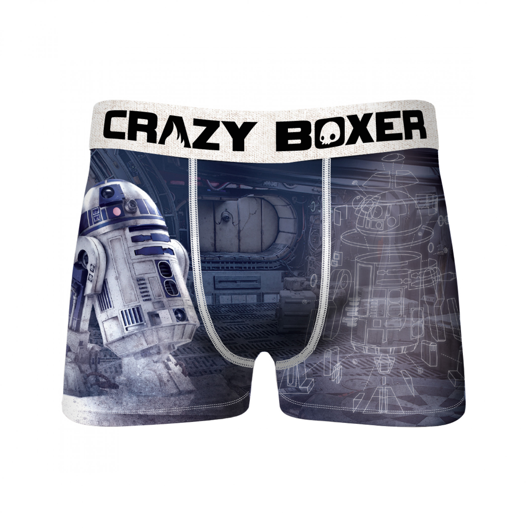 Star Wars R2-D2 Rolling Men's Crazy Boxer Briefs, Multi-Color