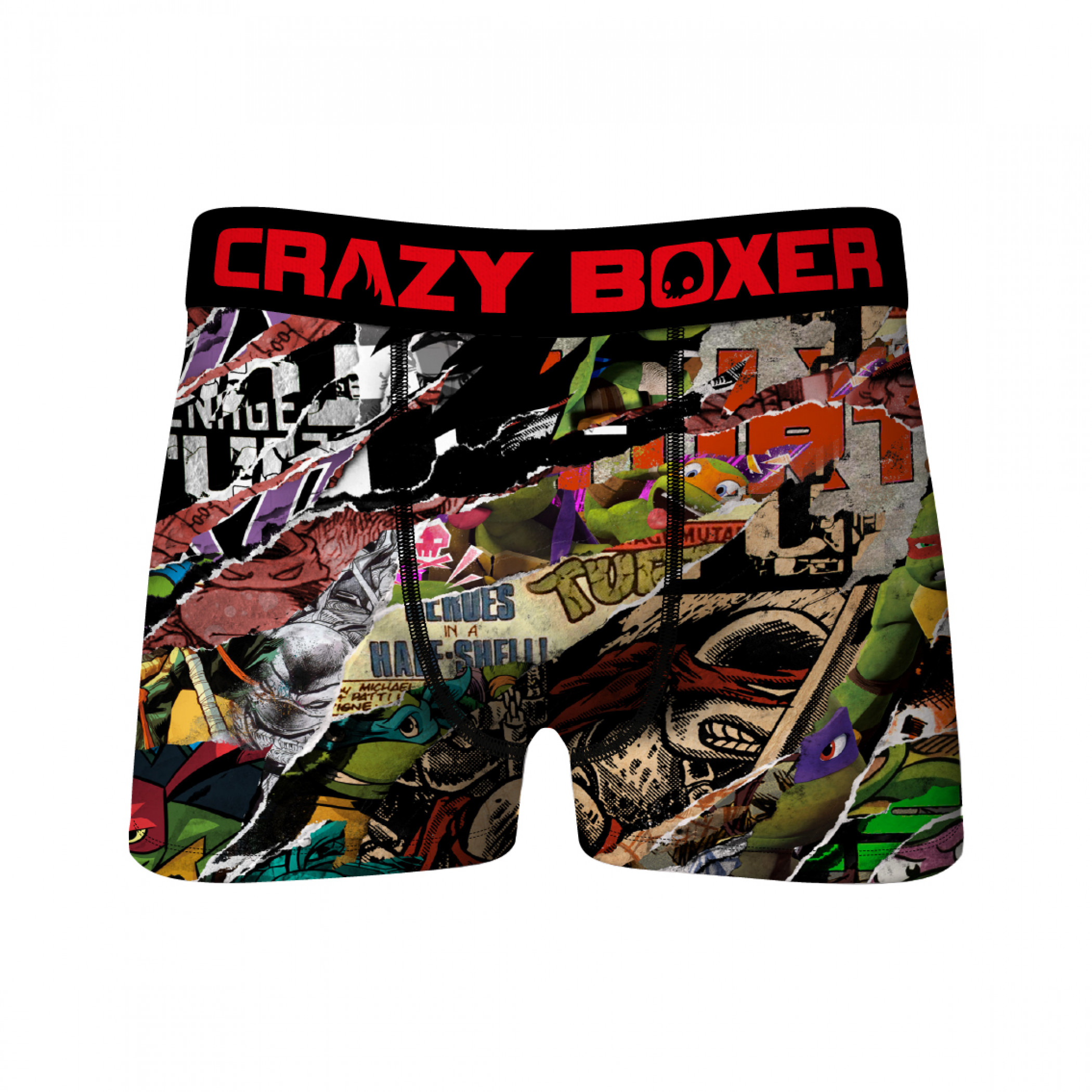 Crazy Boxers Teenage Mutant Ninja Turtles Comic Strips Boxer Briefs, Multi-Color