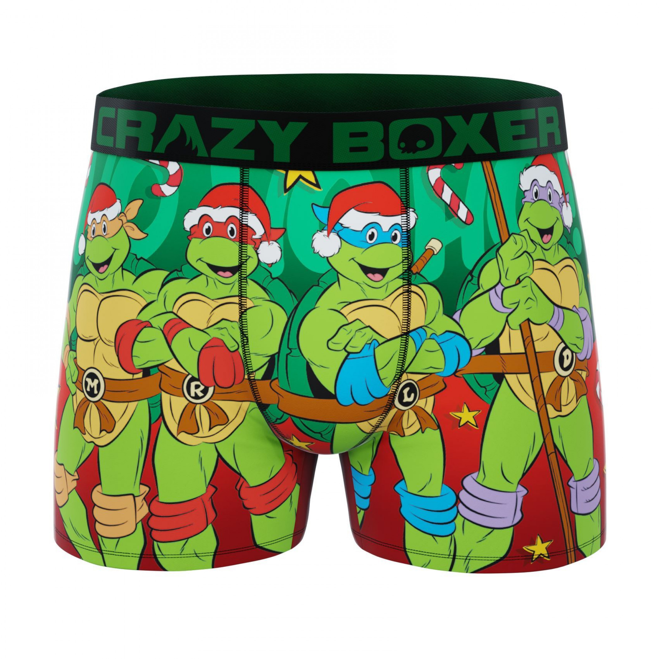 Crazy Boxers Teenage Mutant Ninja Turtles Santa Boxer Briefs, Green