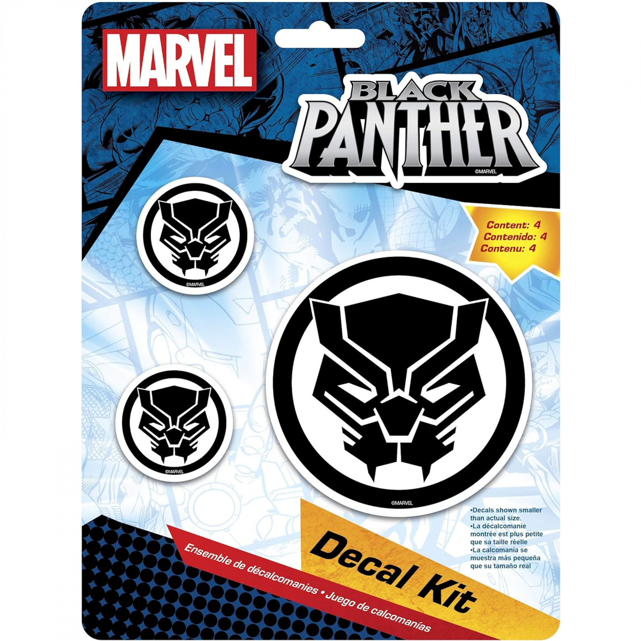 Black Panther Logos 4-Piece Car Decal Kit, Multi-Color