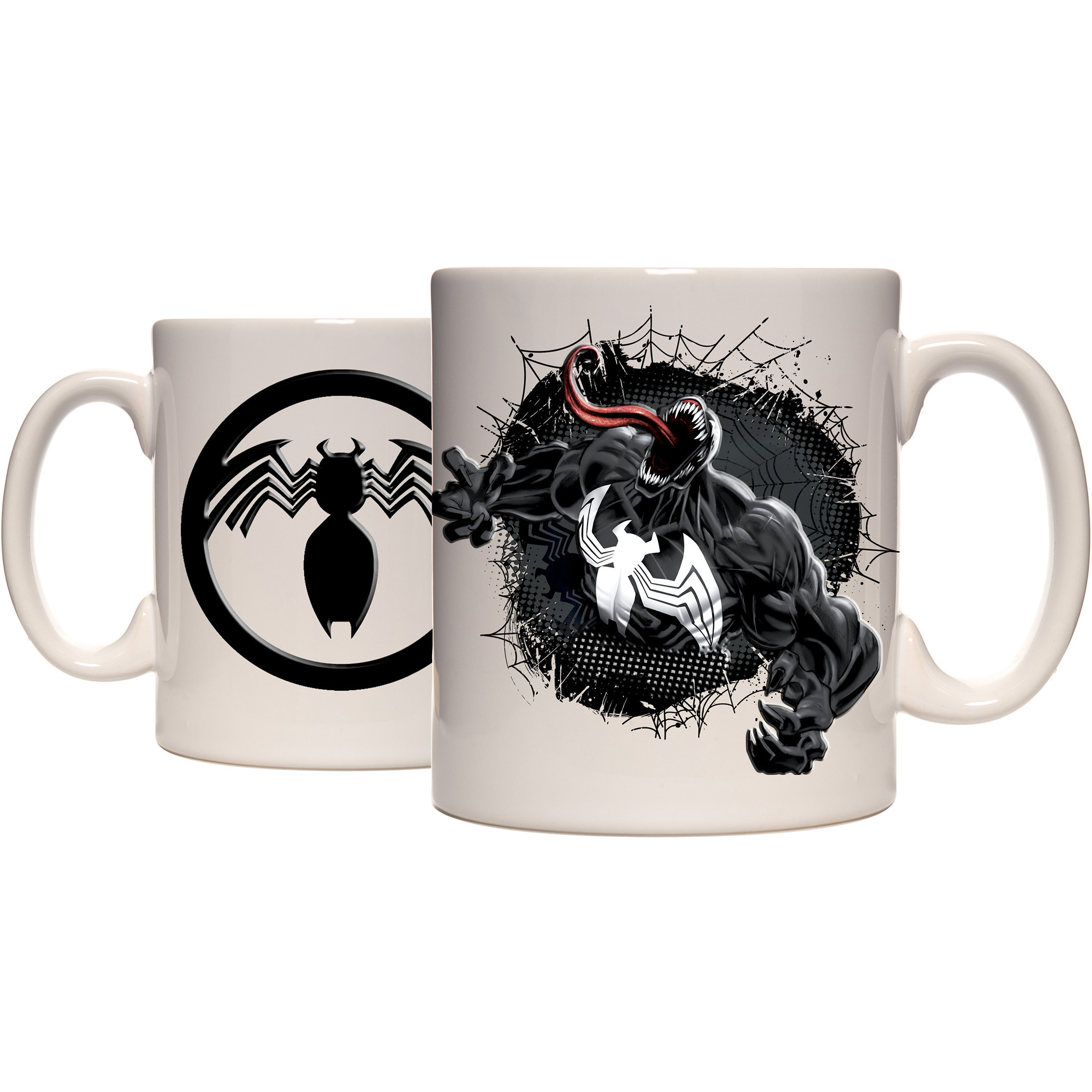 Venom Breakthrough Embossed Ceramic Mug, White
