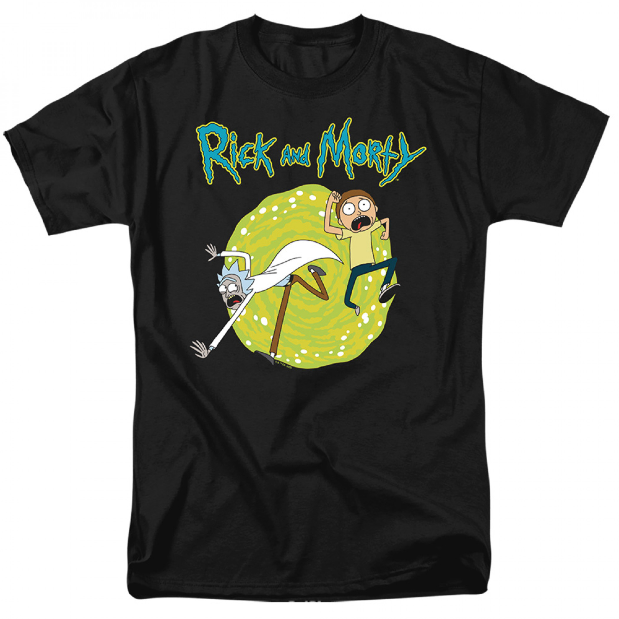 Rick And Morty Through The Portal T-Shirt, Black