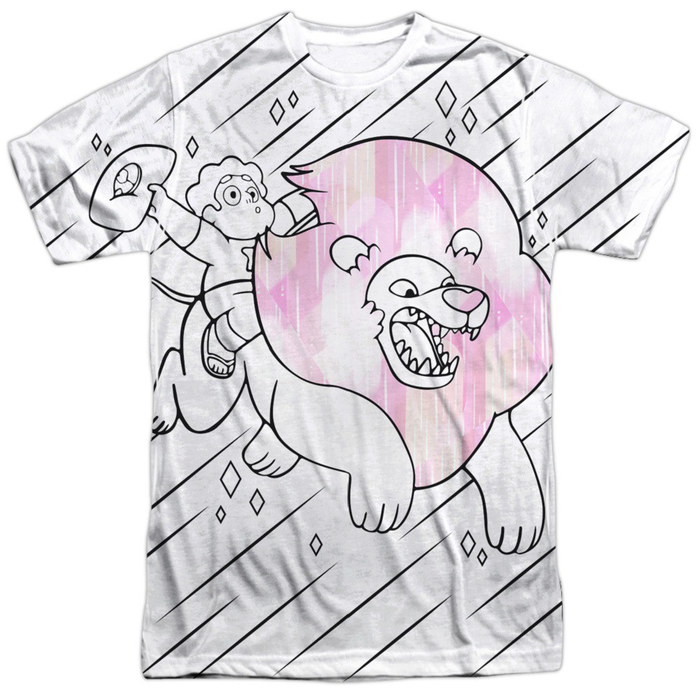 Steven Universe Riding Lion Tshirt, White