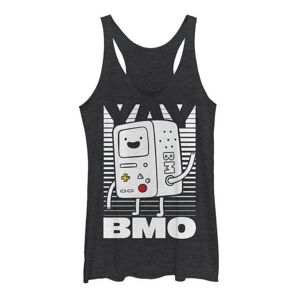 Adventure Time Yay BMO Black Juniors Tank Top