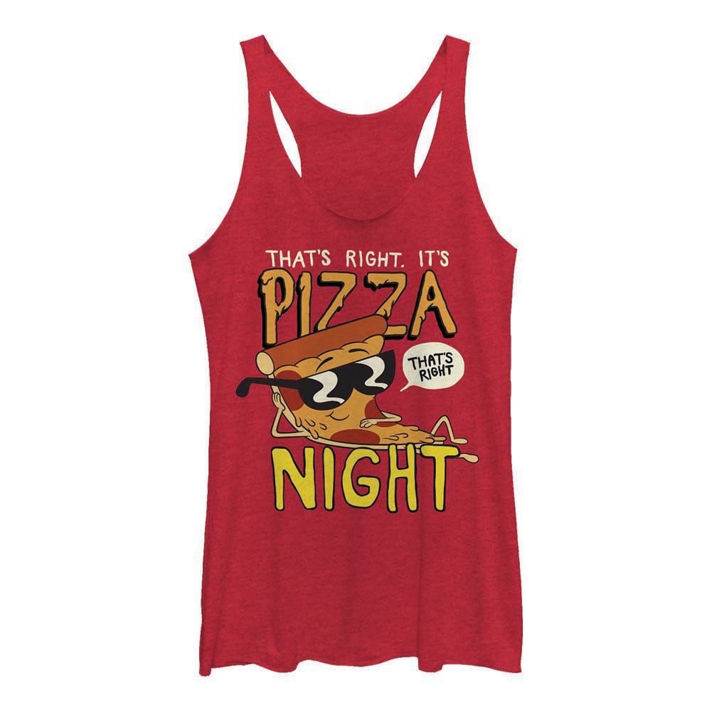 Cartoon Network Uncle Grandpa Pizza Night Red Juniors Tank Top