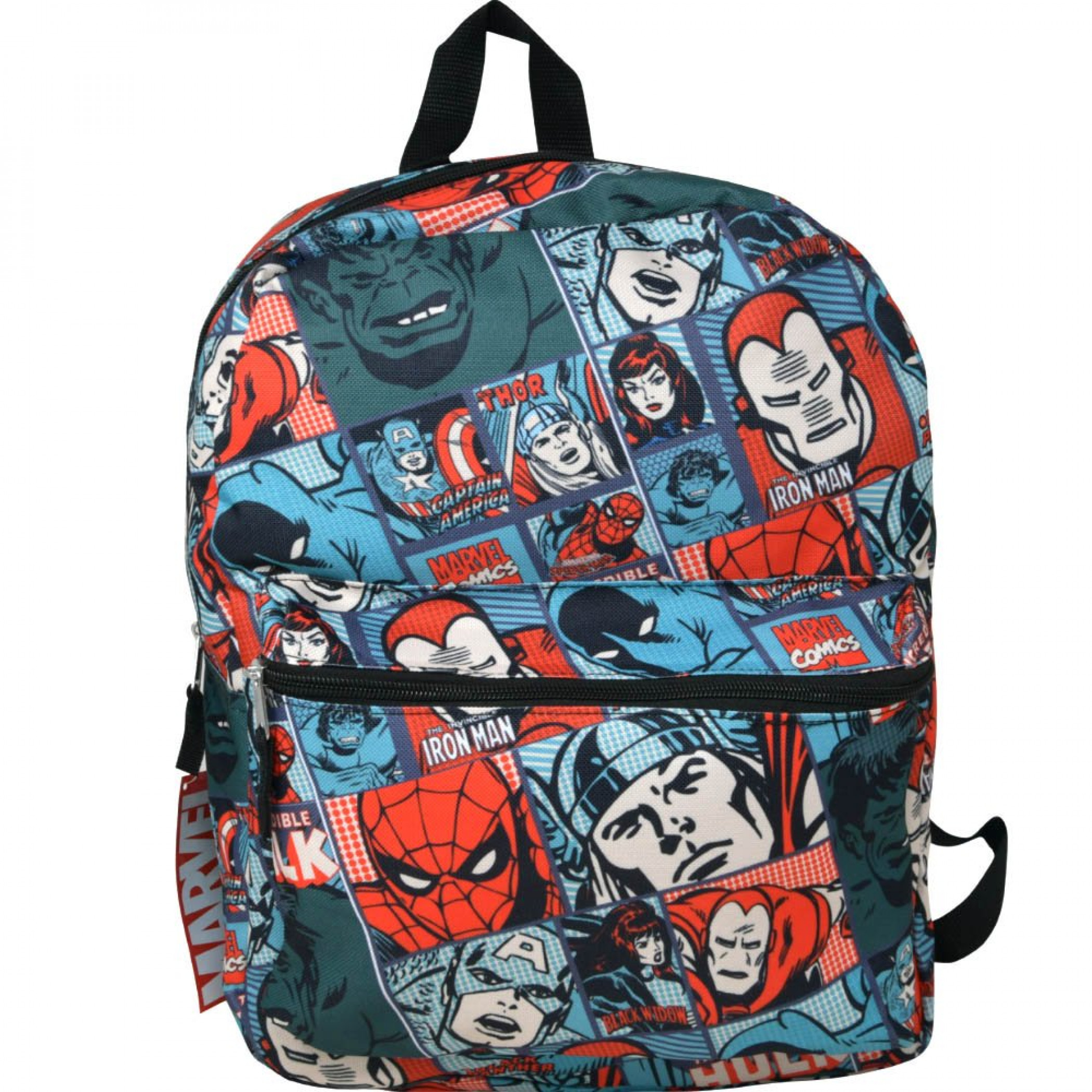 Avengers Retro Comic Strips All Over Print 16' Backpack, Multi-Color