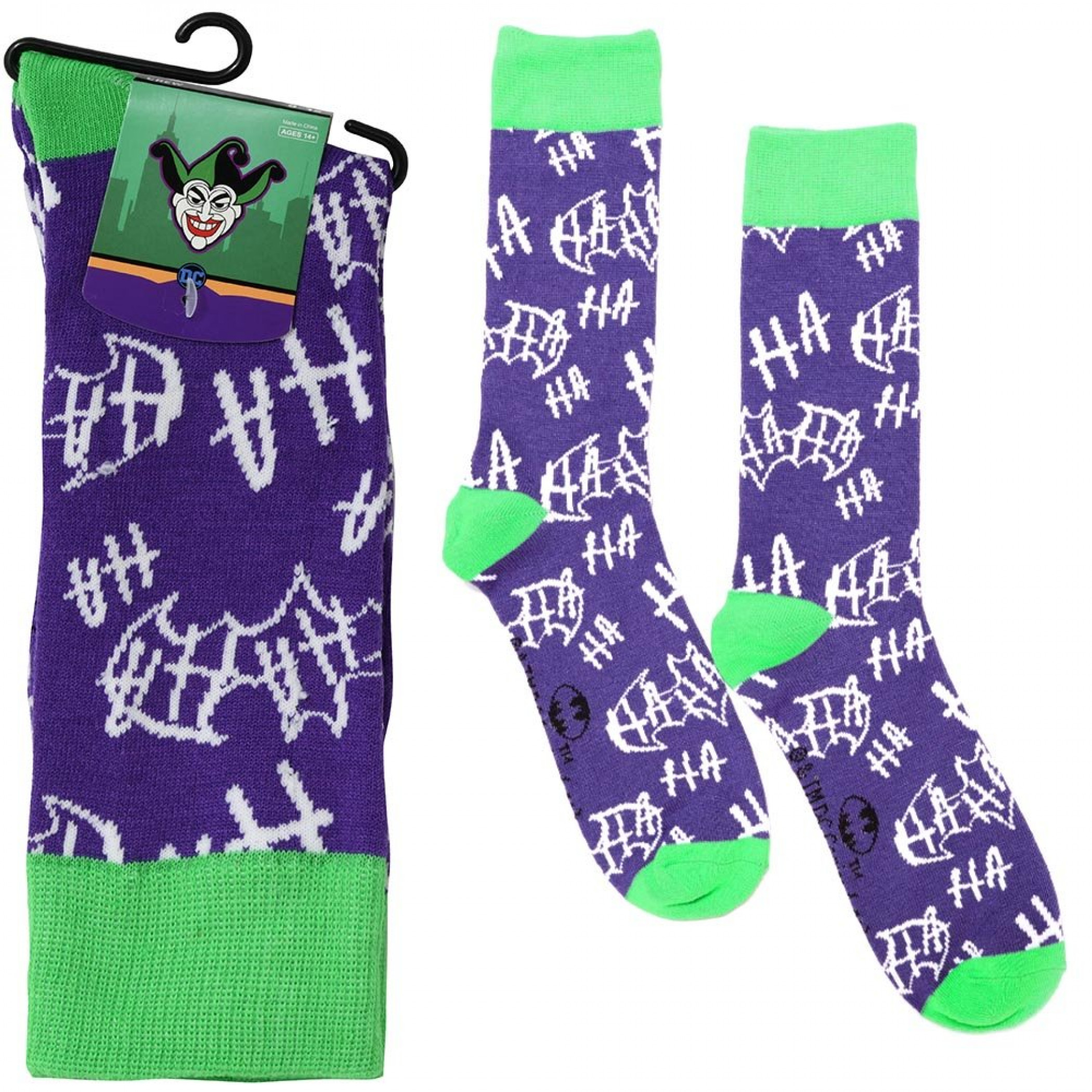 Joker Maniacal Laughter Men's Crew Socks, Purple
