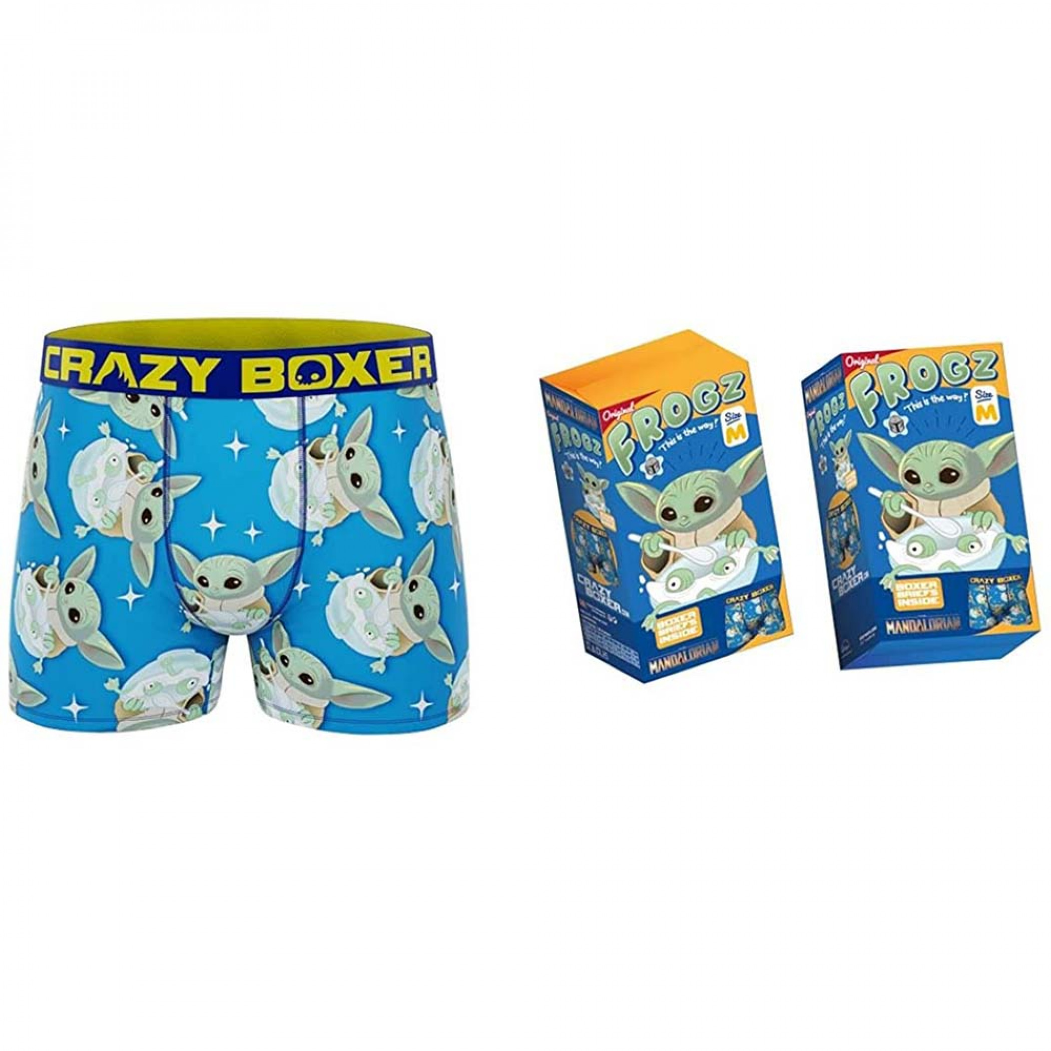 Crazy Boxers Star Wars The Child Grogu Boxer Briefs in Cereal Box, Blue