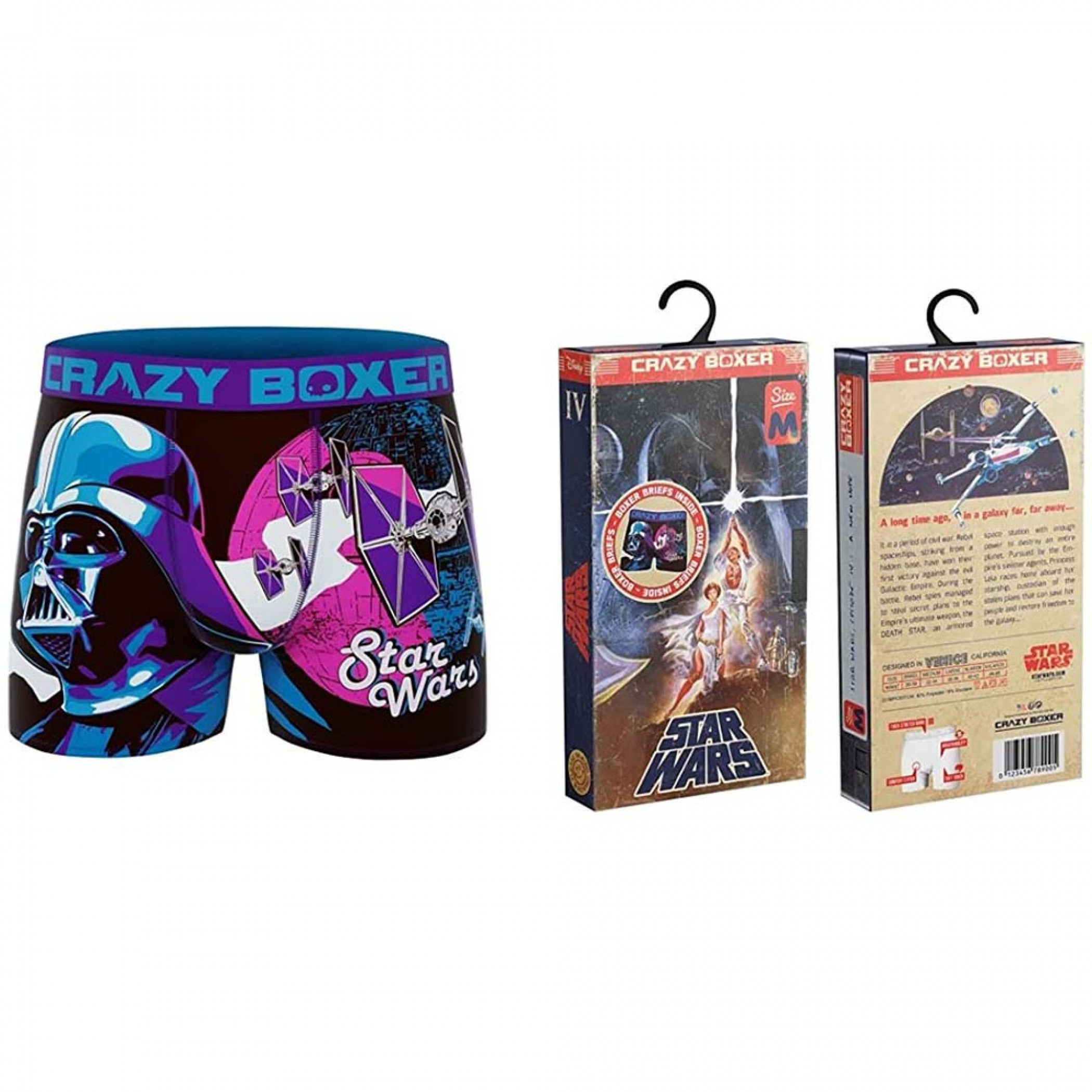 Crazy Boxers Star Wars Darth Vader Character Boxer Briefs in VHS Box, Multi-Color