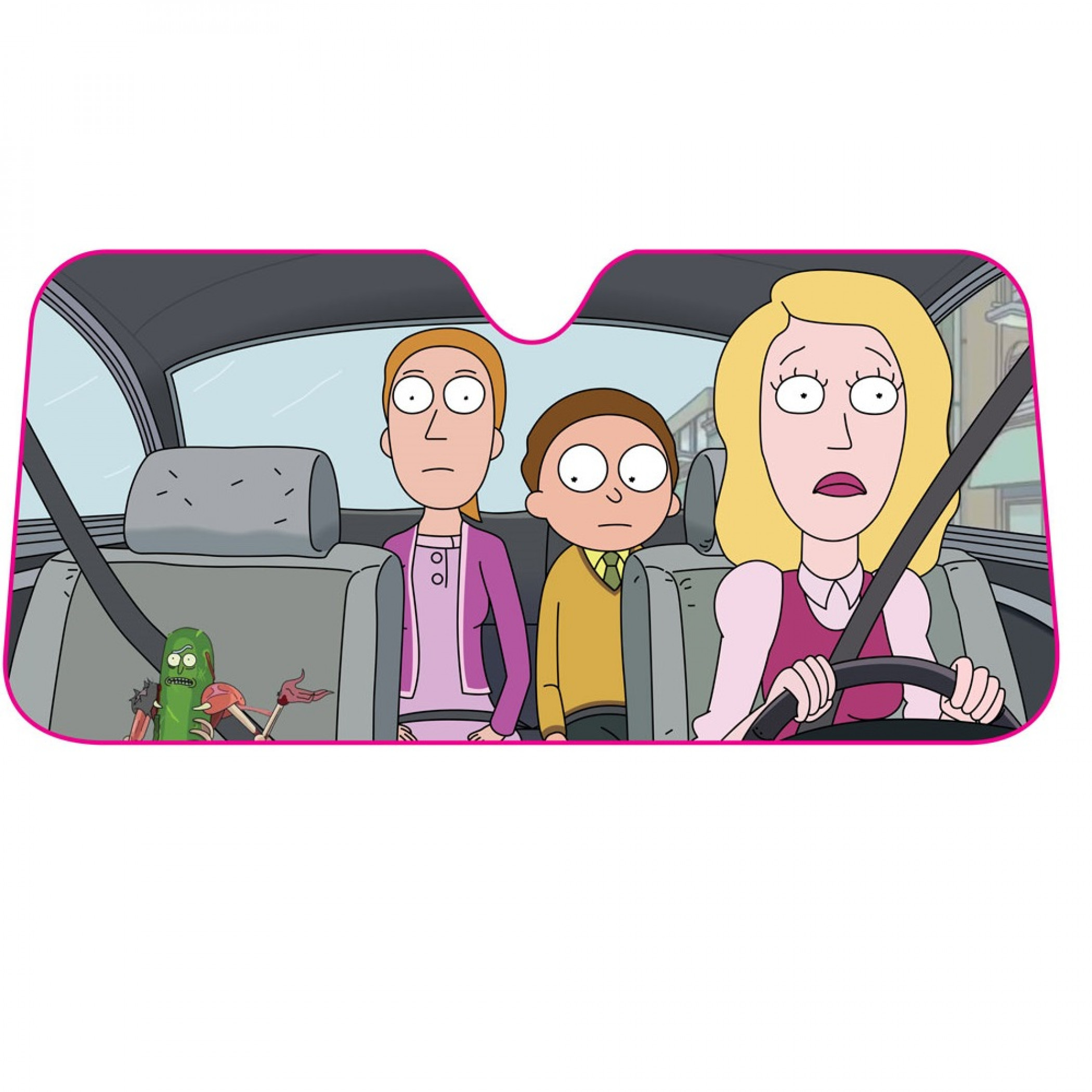 Rick and Morty Pickle Rick Car Sunshade, Grey