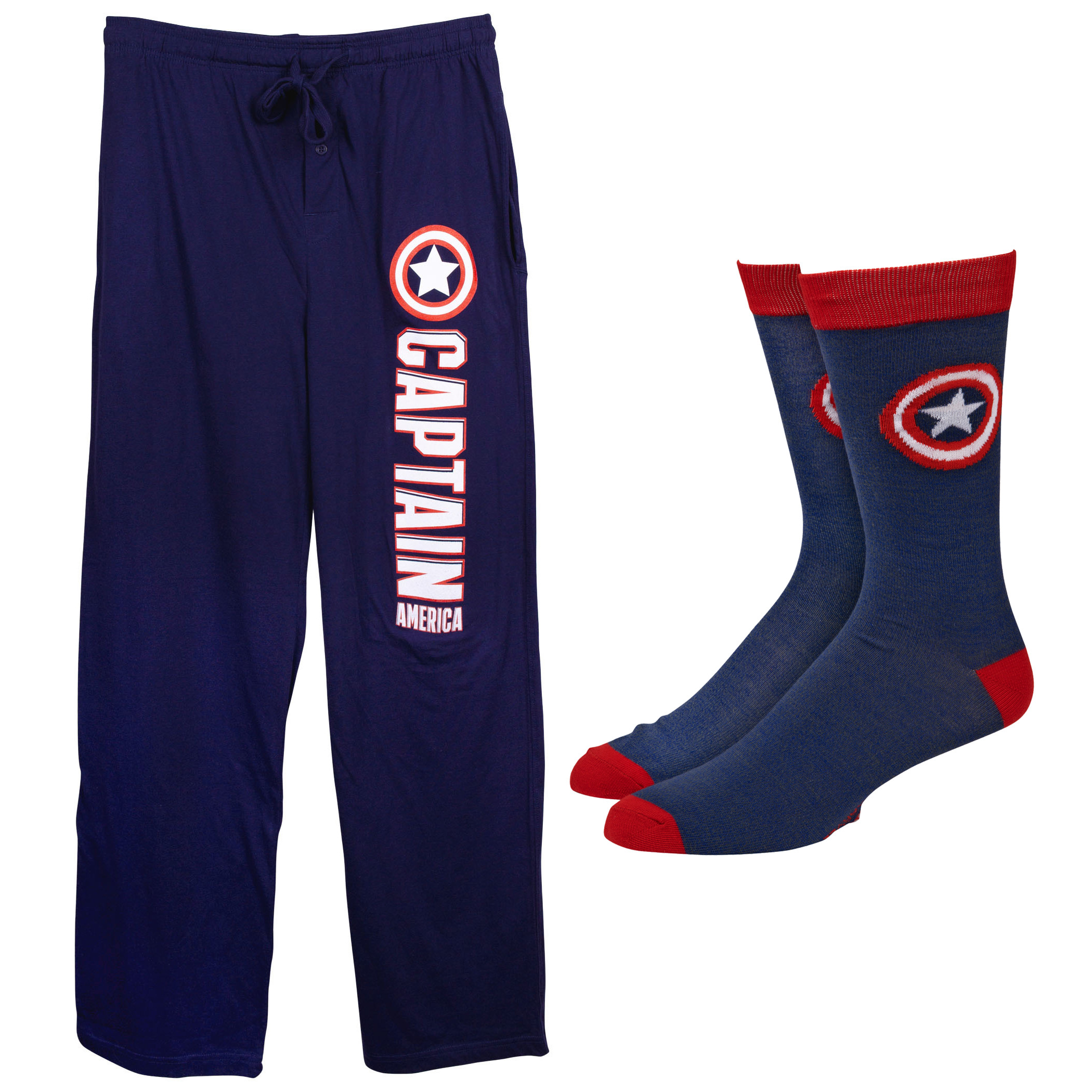 Captain America Sleep Pants & Socks Bundle, Blue