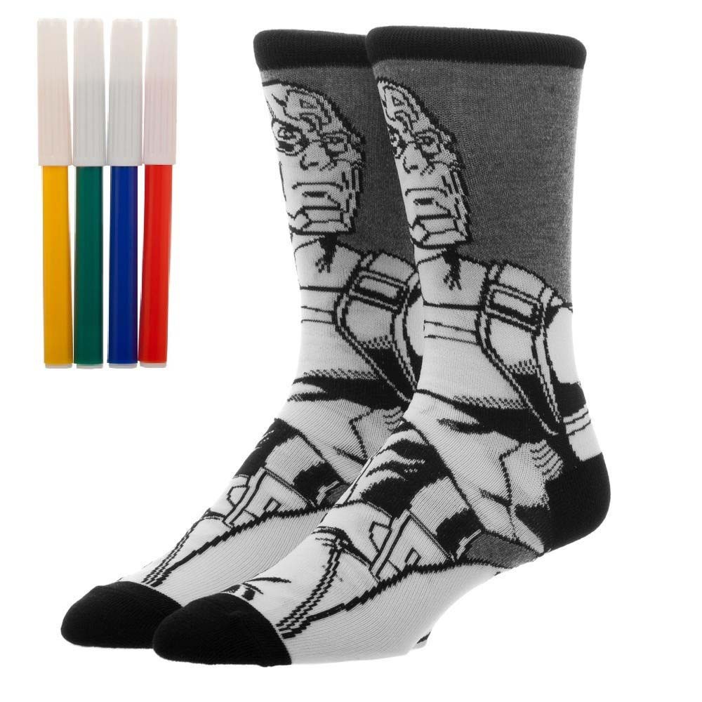 Captain America Color Yourself Socks, White