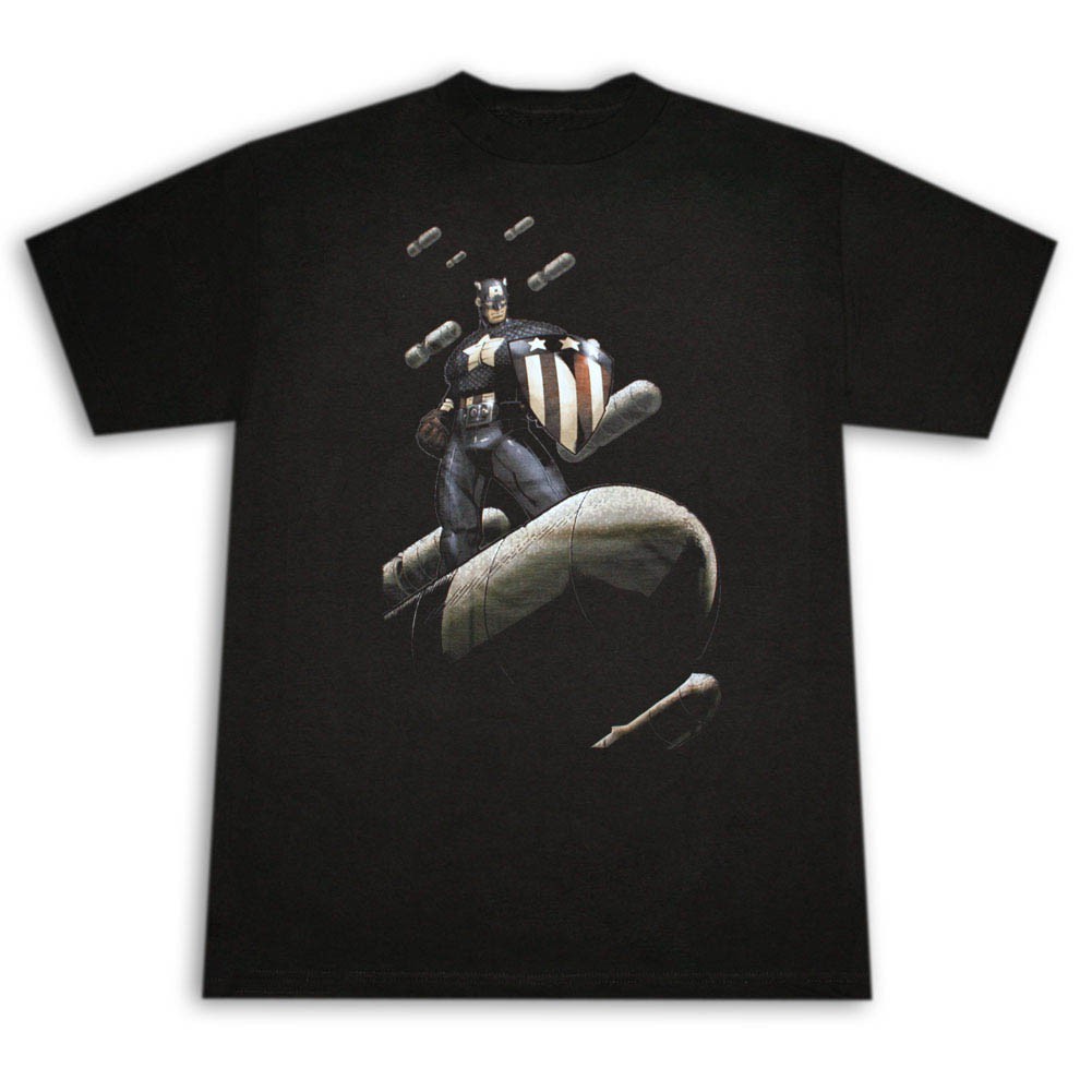 Captain America Cap Is Da Bomb T Shirt - Black, Black