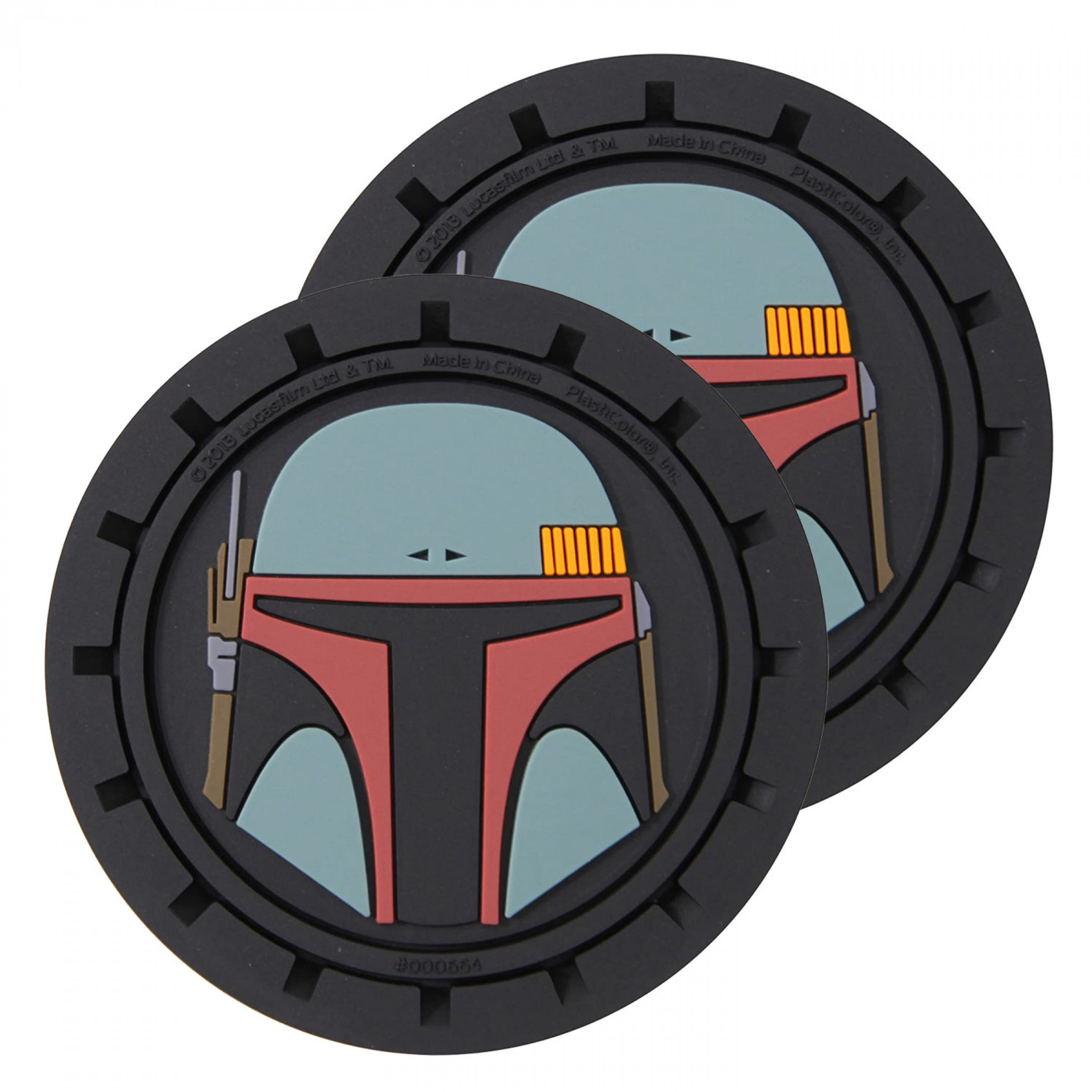 Star Wars Boba Fett Car Cup Holder Coaster 2-Pack, Black