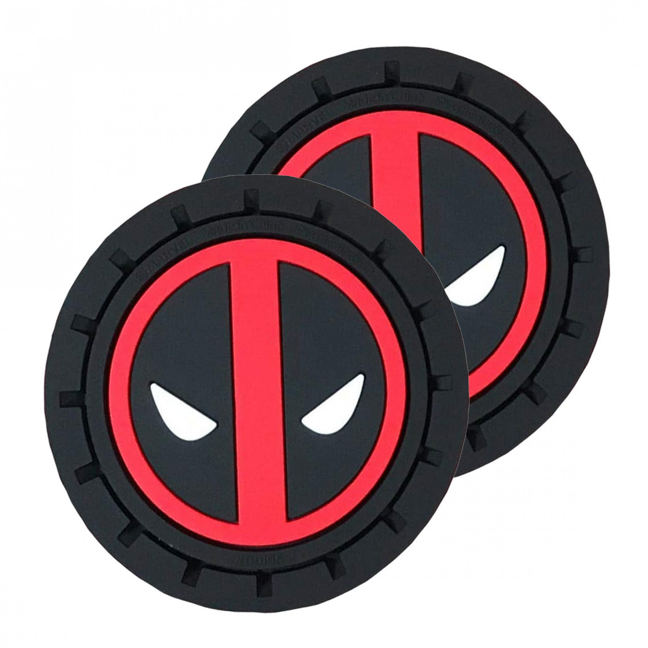Deadpool Logo Car Cup Holder Coaster 2-Pack, Red