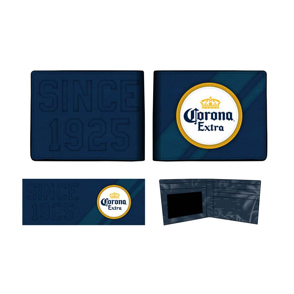 Corona Extra Logo Bifold Navy Blue Wallet