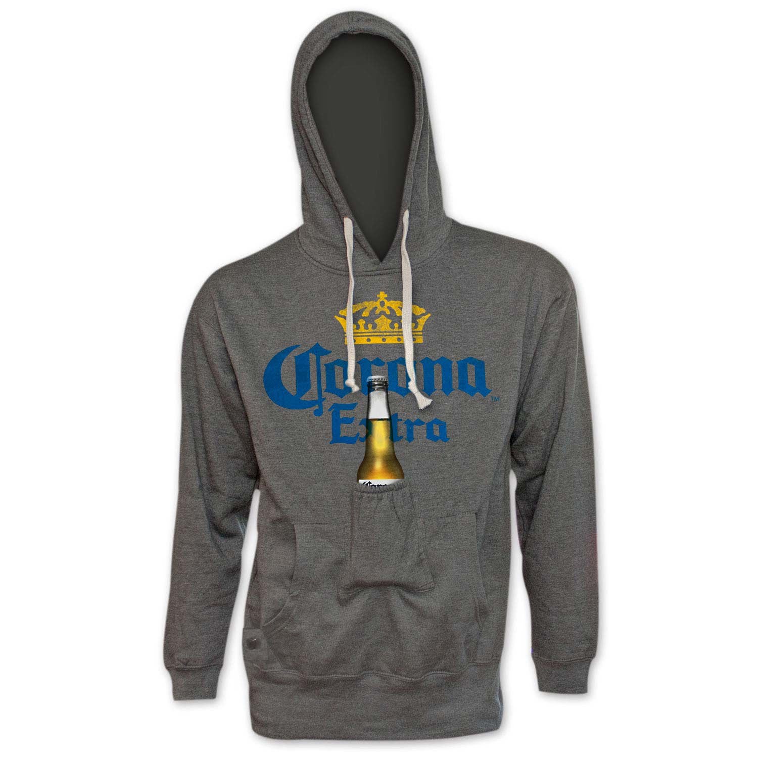 Corona Extra Pop Top Bottle Opener Beer Pouch Hoodie