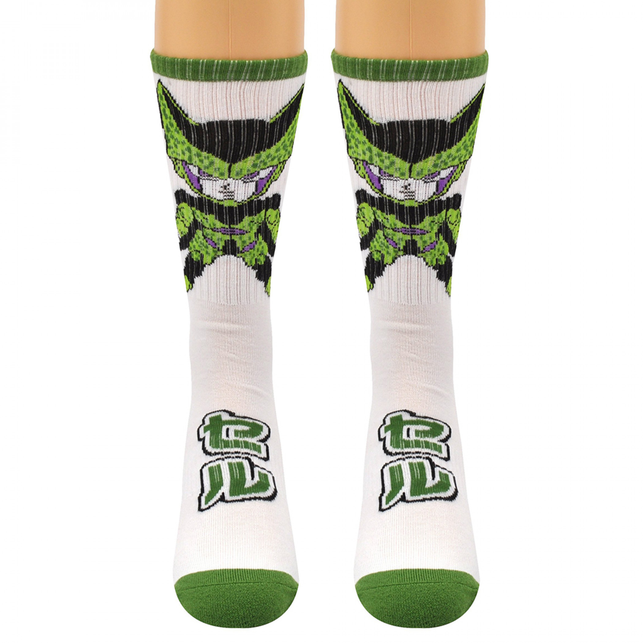 Dragon Ball Z Cell Character Chibi Athletic Crew Socks, White