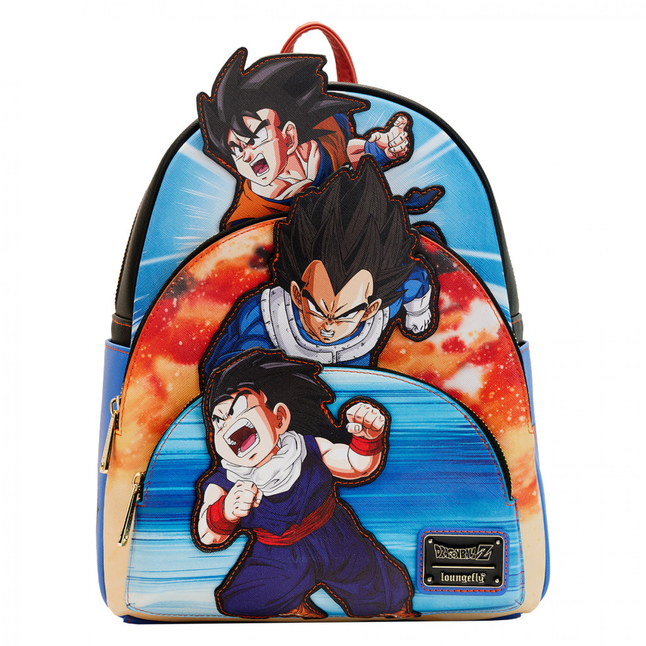 Dragon Ball Z Triple Pocket Mini Backpack by Loungefly, Multi-Color