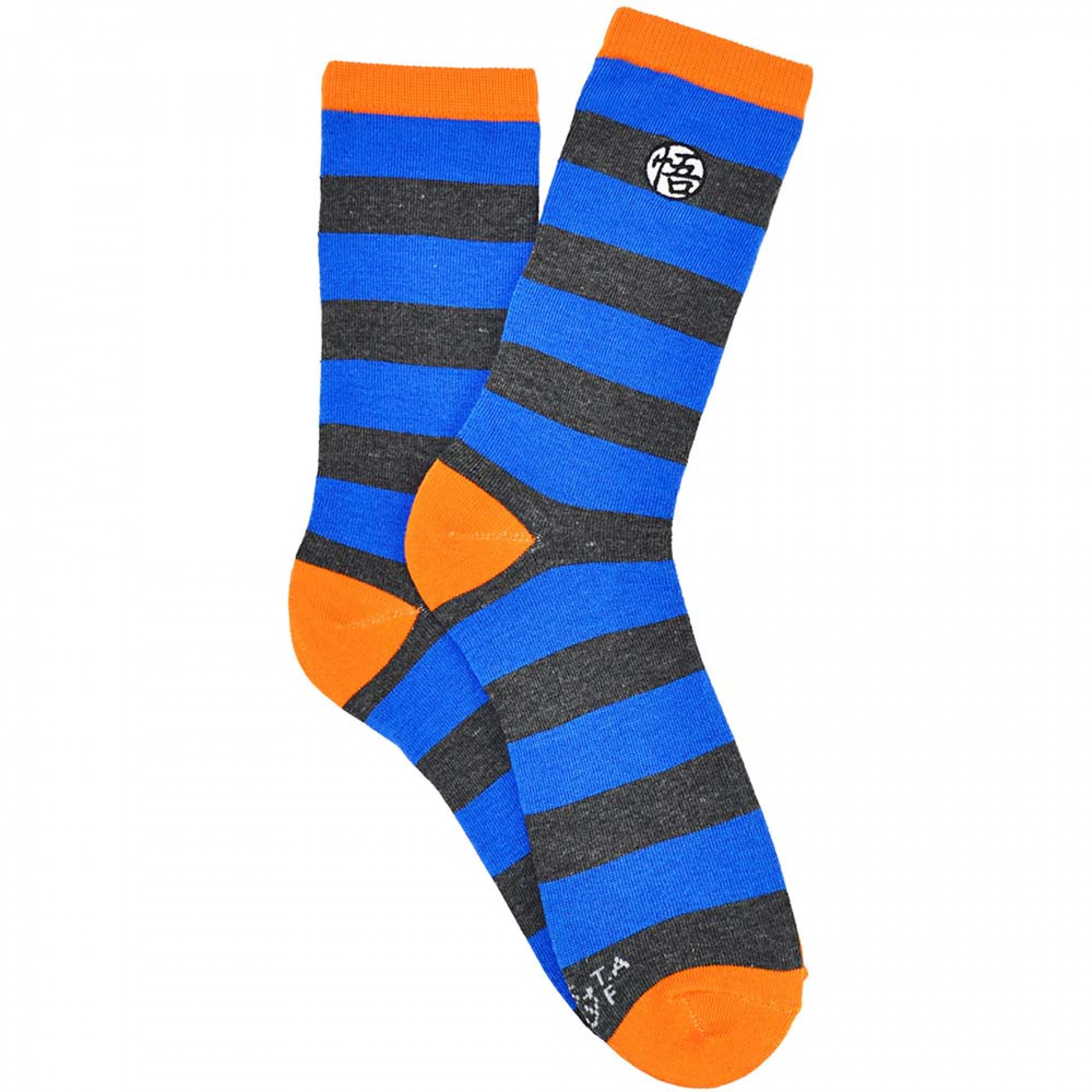 Dragon Ball Super Embroidered Rugby Stripe Crew Socks, Blue
