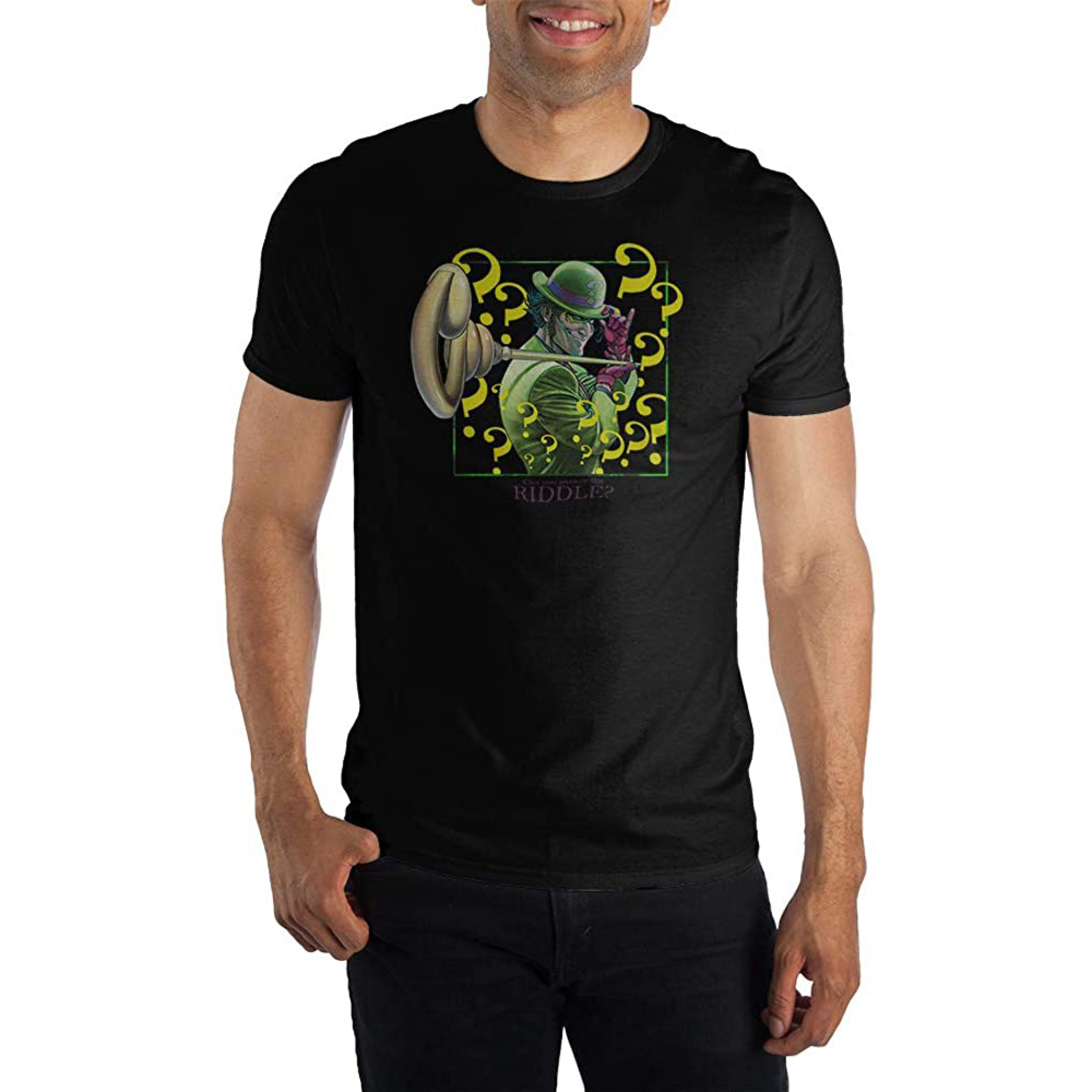 DC Comics The Riddler And Question Marks T-Shirt, Black
