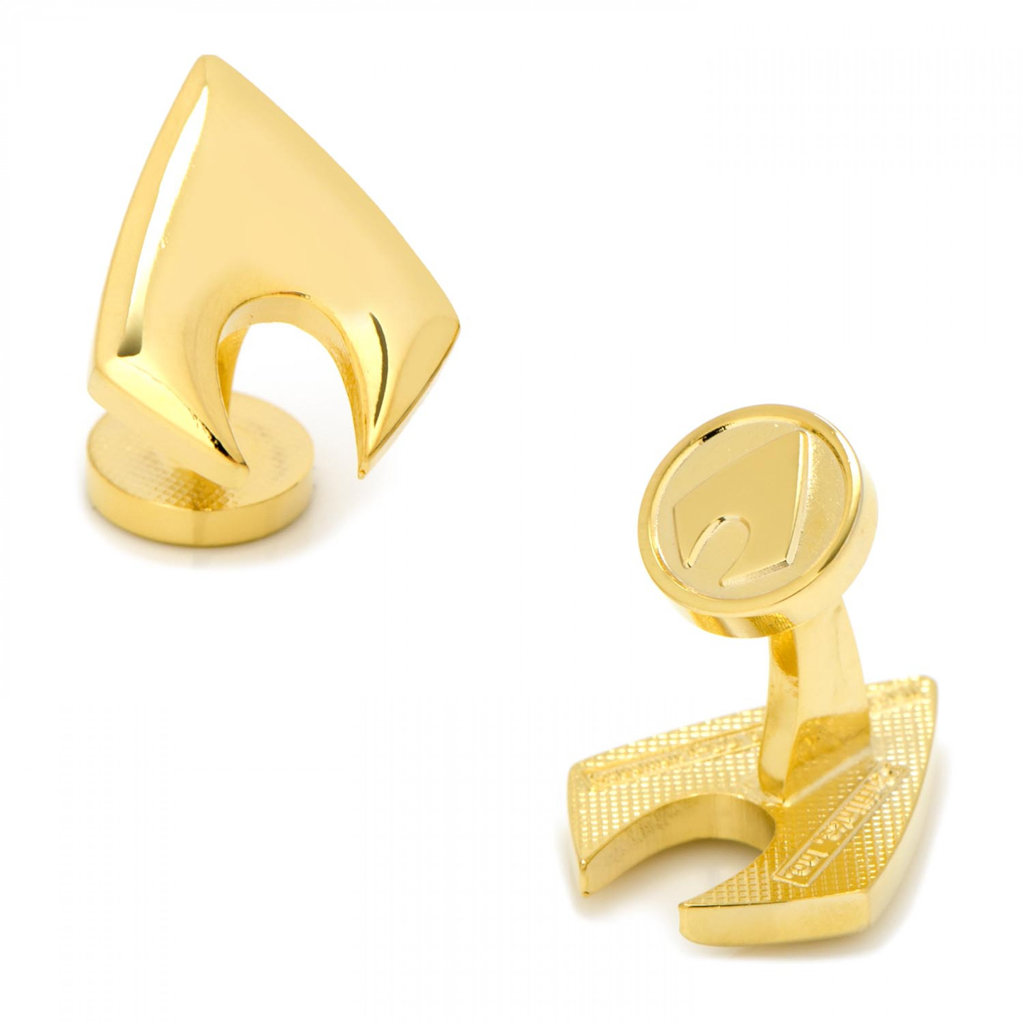 Aquaman Logo 3D Gold Cufflinks, Gold