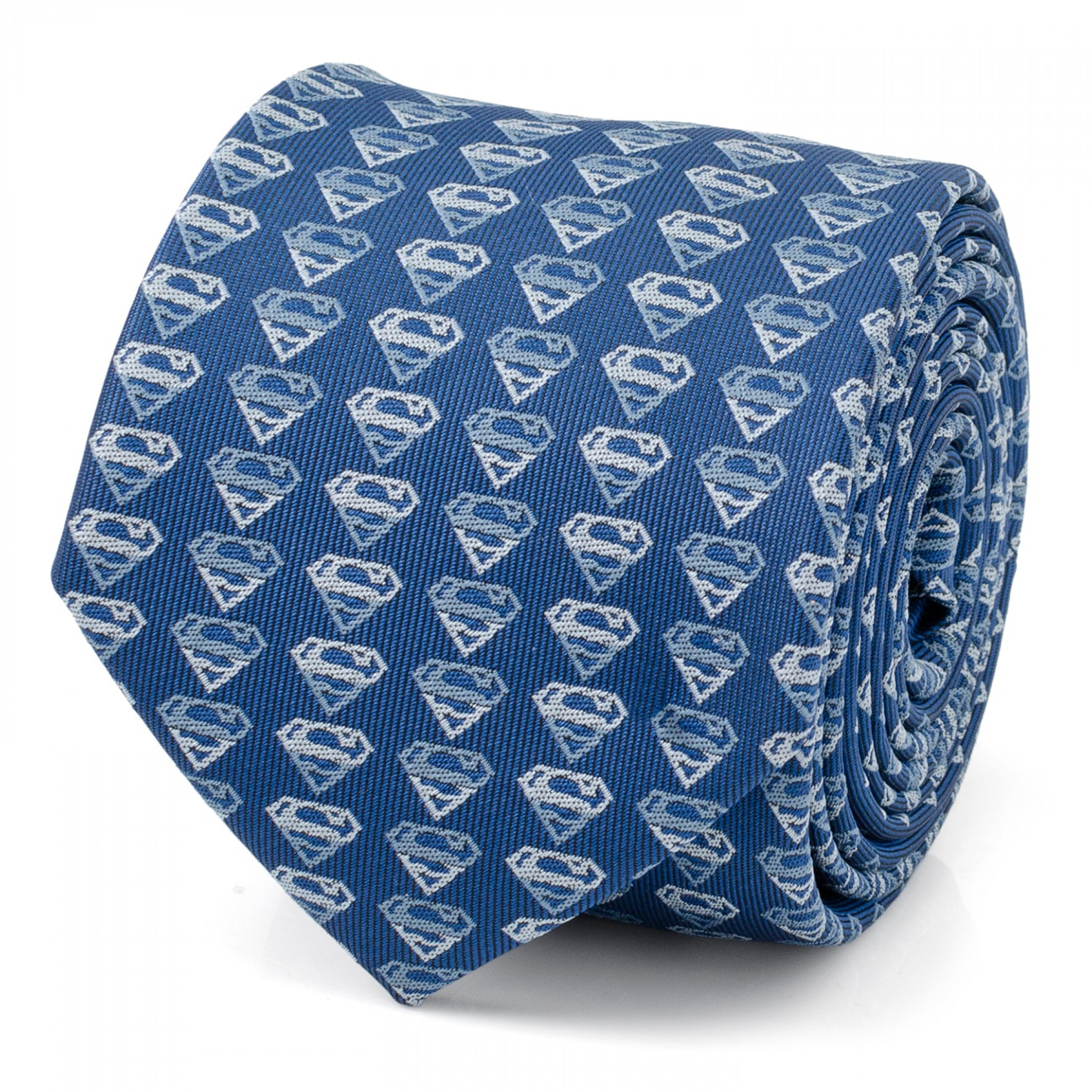 Superman Shield Stripes Blue Men's Tie, Blue