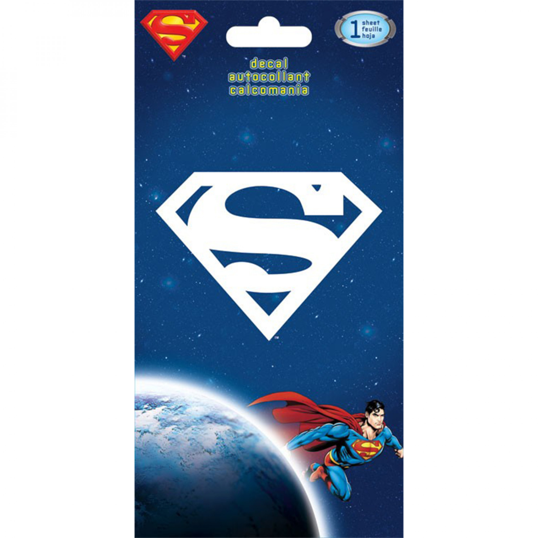 Superman Symbol White Decal Sticker, White