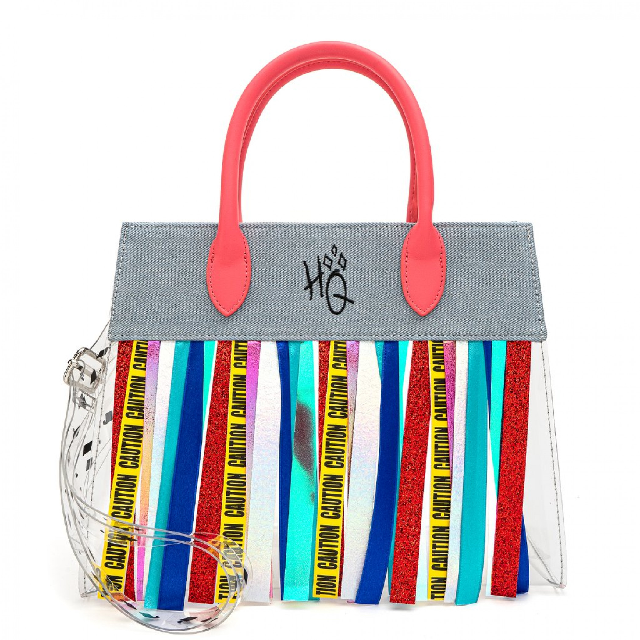 Birds of Prey Harley Quinn Costume Fringe Crossbody Purse, Multi-Color