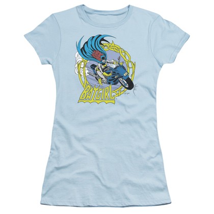 Batgirl Motorcycle Women's Tshirt, Blue