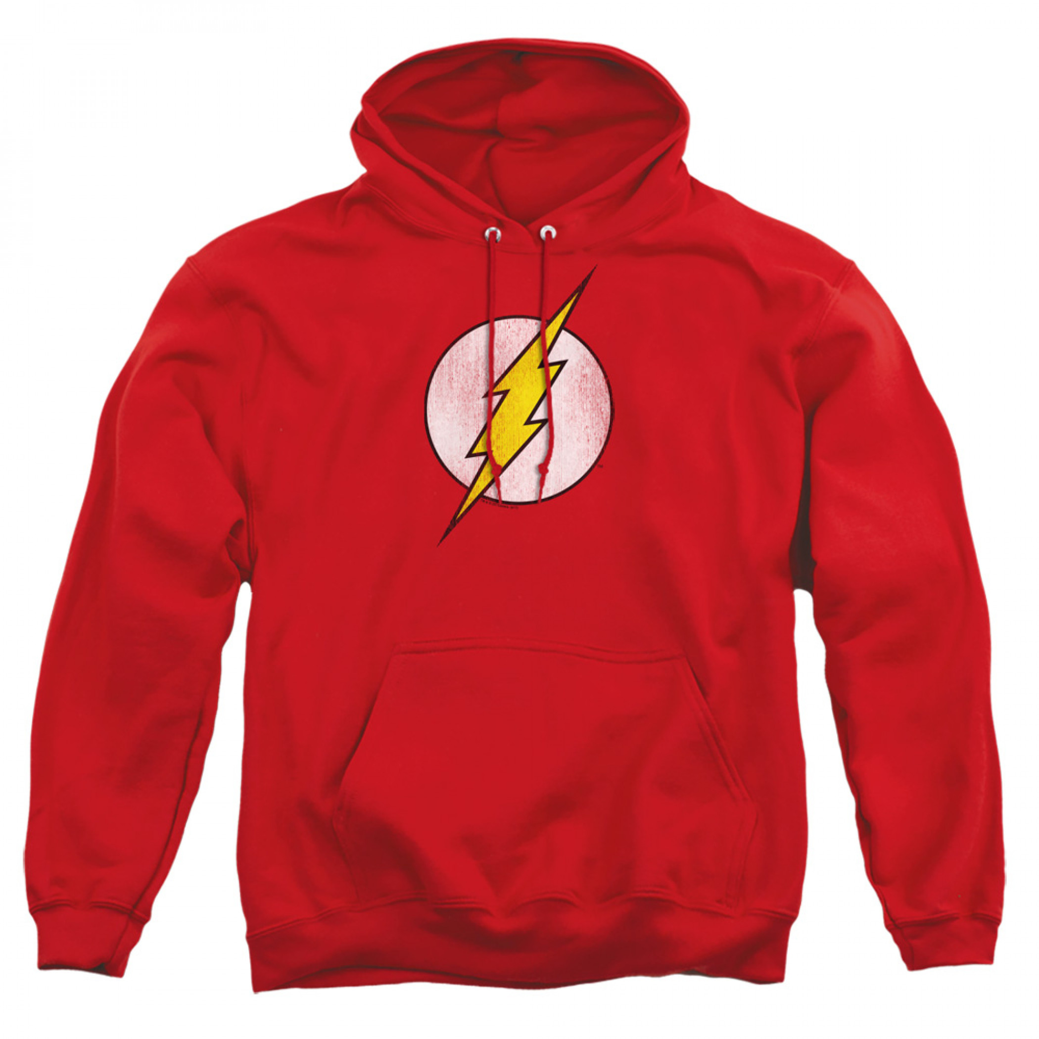 Flash Distressed Symbol Red Hoodie, Red