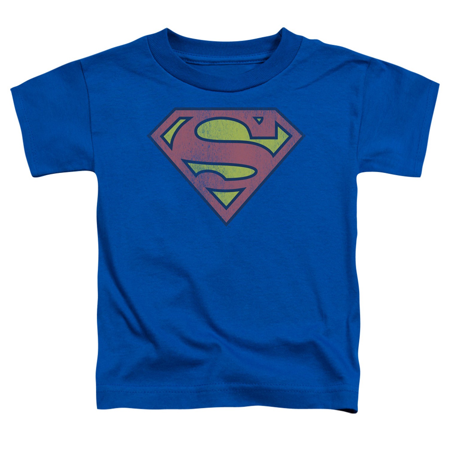 Superman Distressed Logo Toddlers Tshirt, Blue