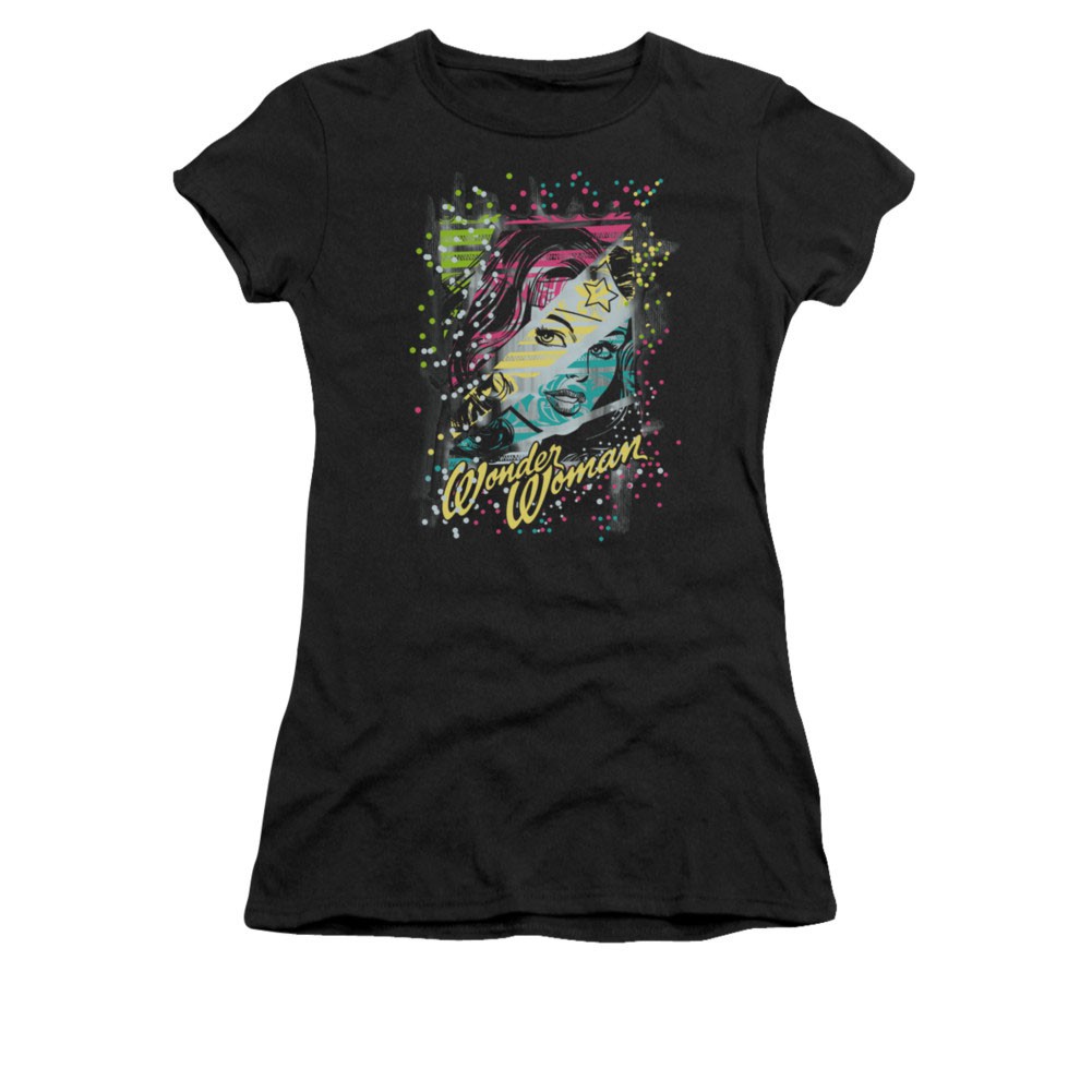 Wonder Woman Color Block Black Juniors T-Shirt