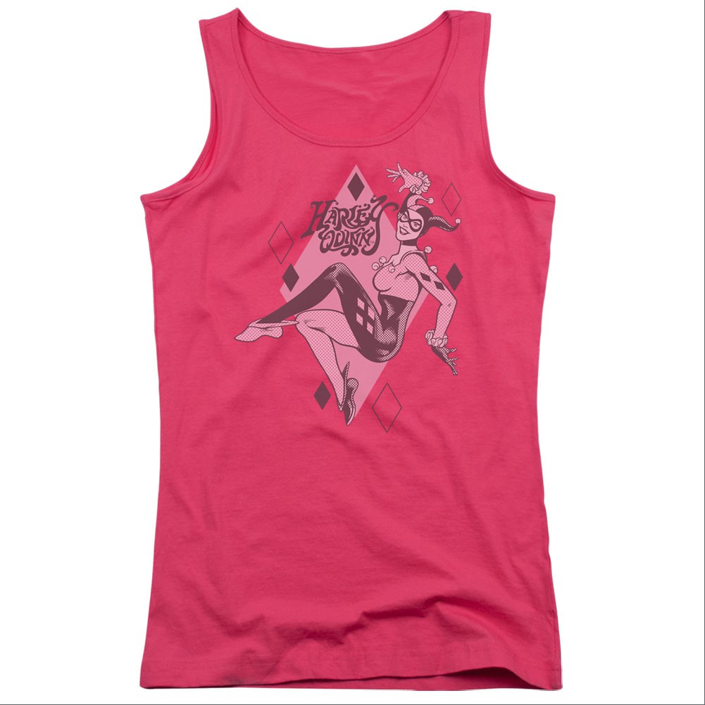 Harley Quinn Diamonds Pink Juniors Tank Top